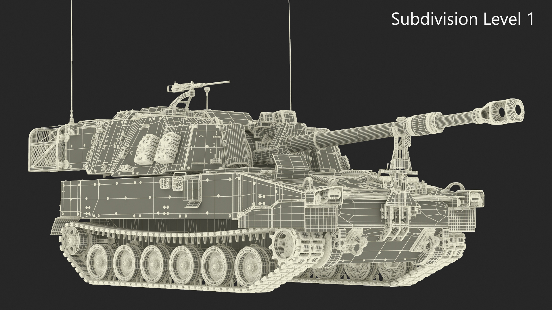 3D M109 Paladin Howitzer Camouflage Color model