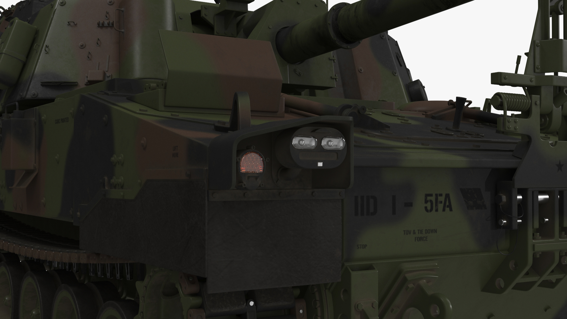 3D M109 Paladin Howitzer Camouflage Color model