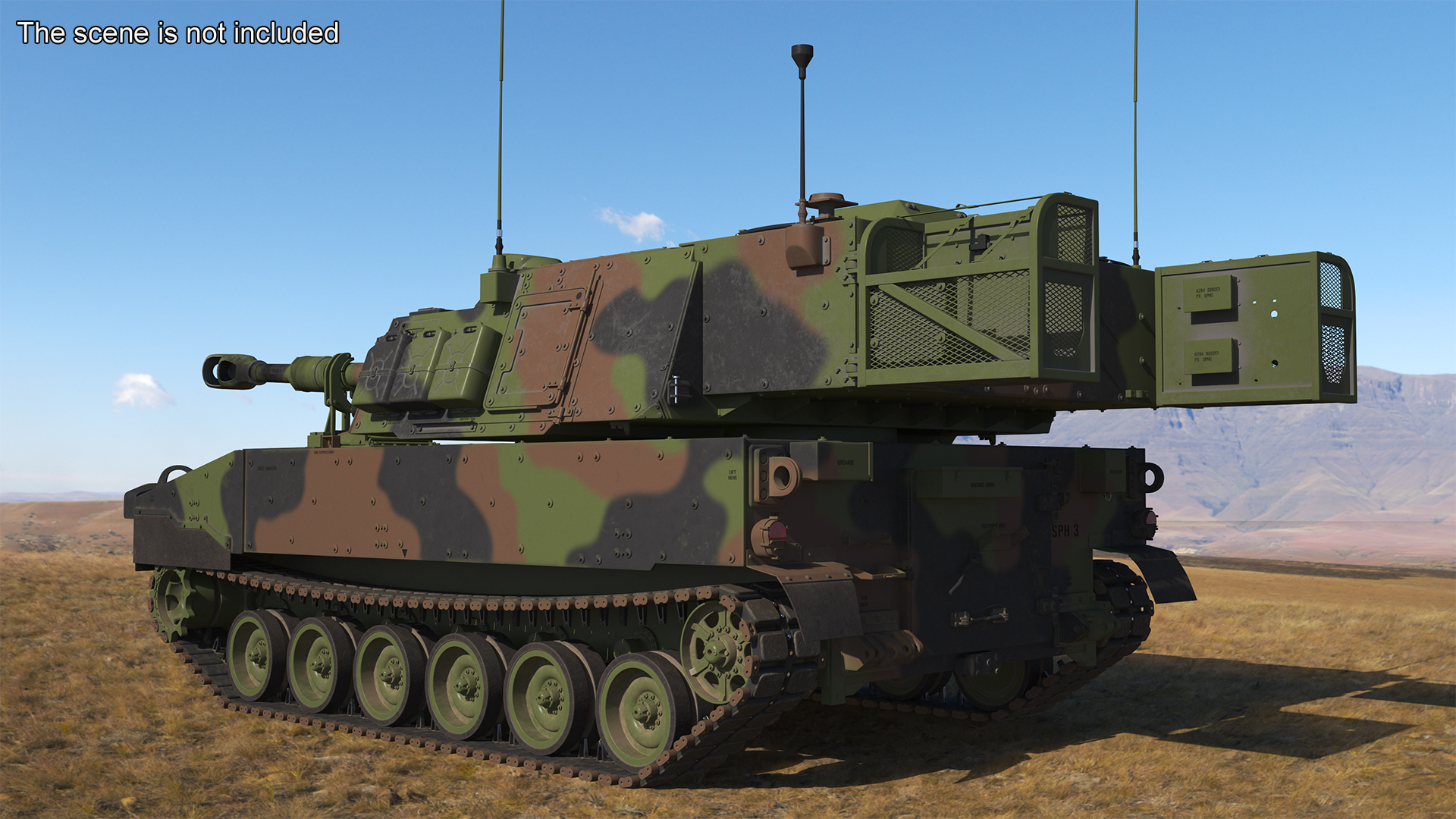 3D M109 Paladin Howitzer Camouflage Color model