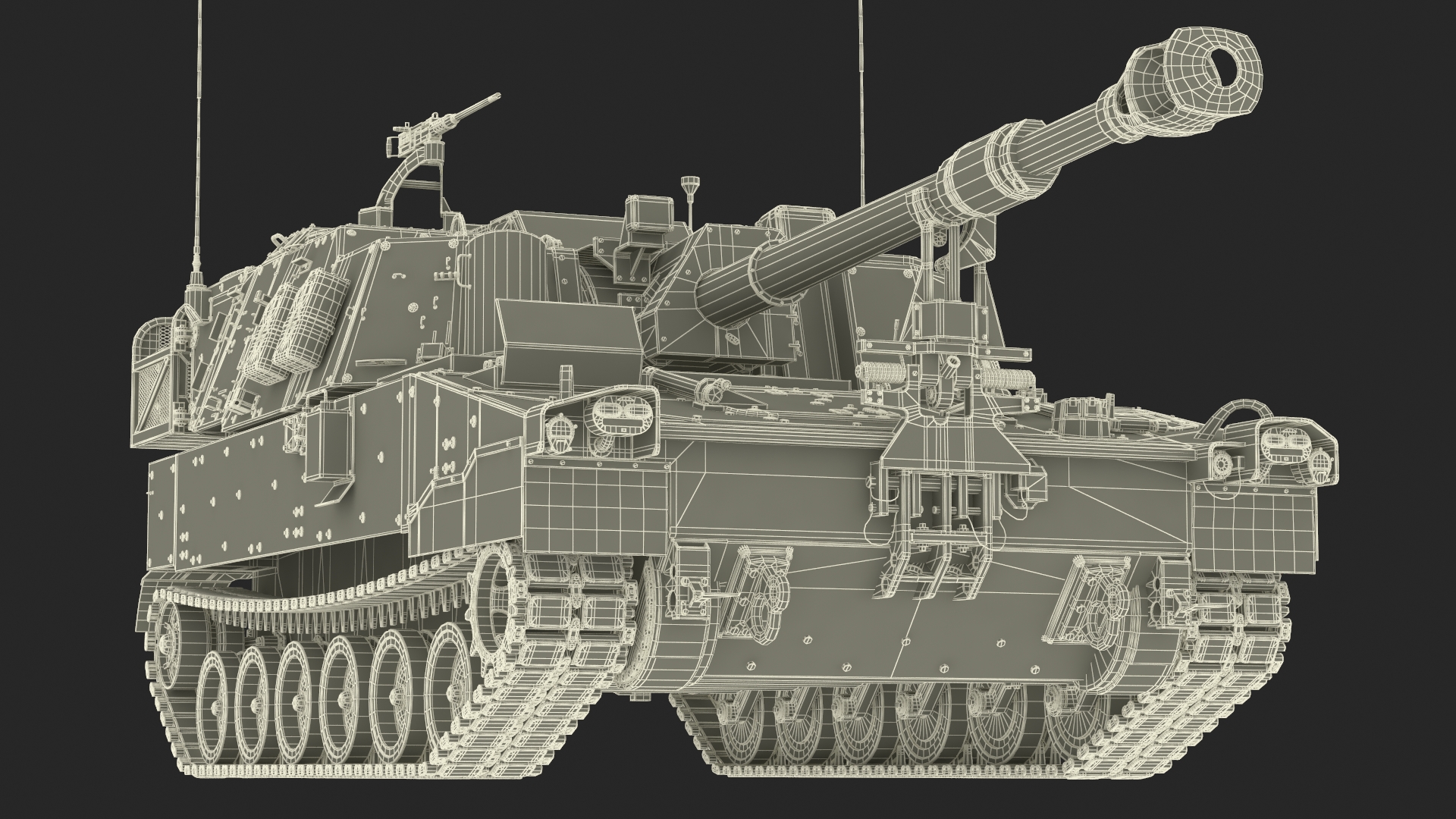 3D M109 Paladin Howitzer Camouflage Color model