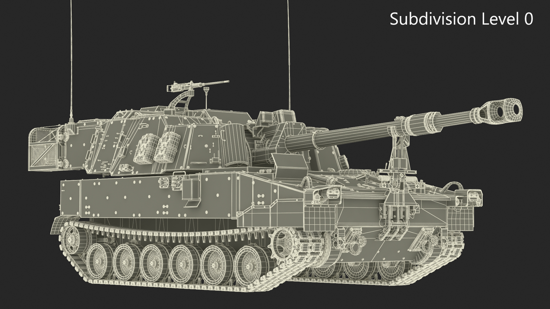 3D M109 Paladin Howitzer Camouflage Color model