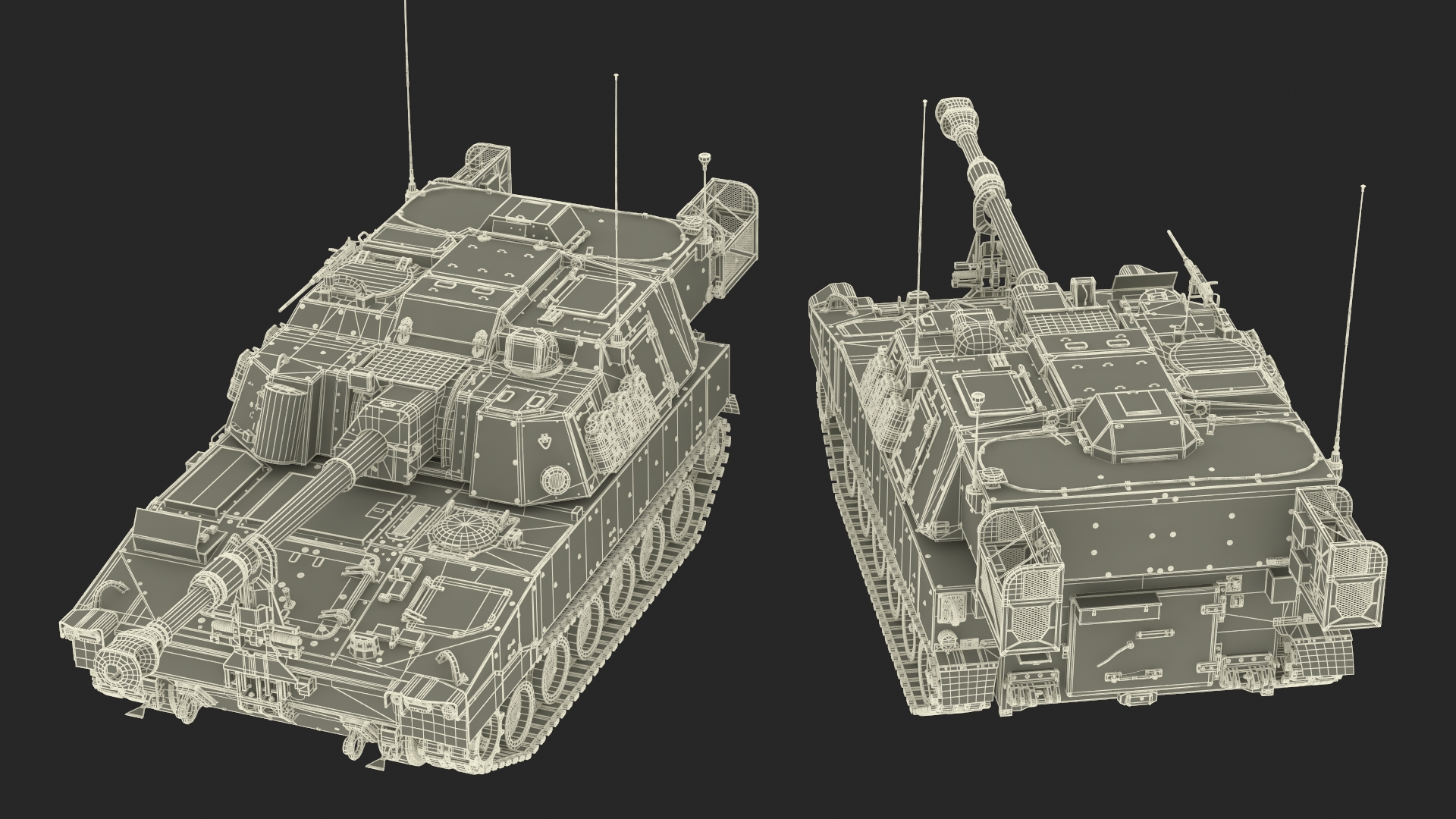 3D M109 Paladin Howitzer Camouflage Color model