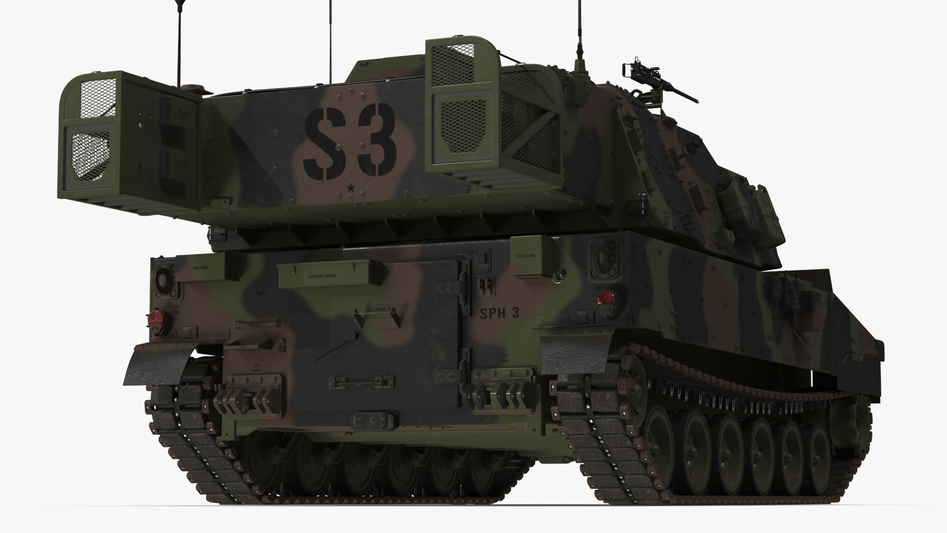 3D M109 Paladin Howitzer Camouflage Color model