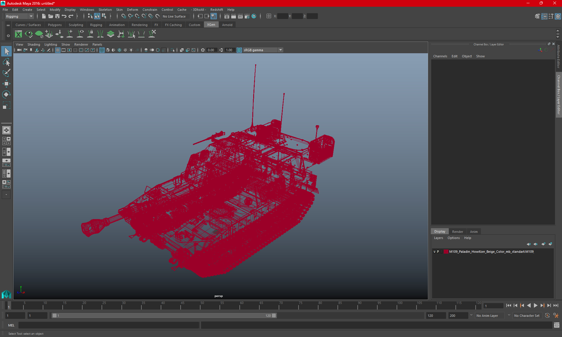 3D M109 Paladin Howitzer Camouflage Color model