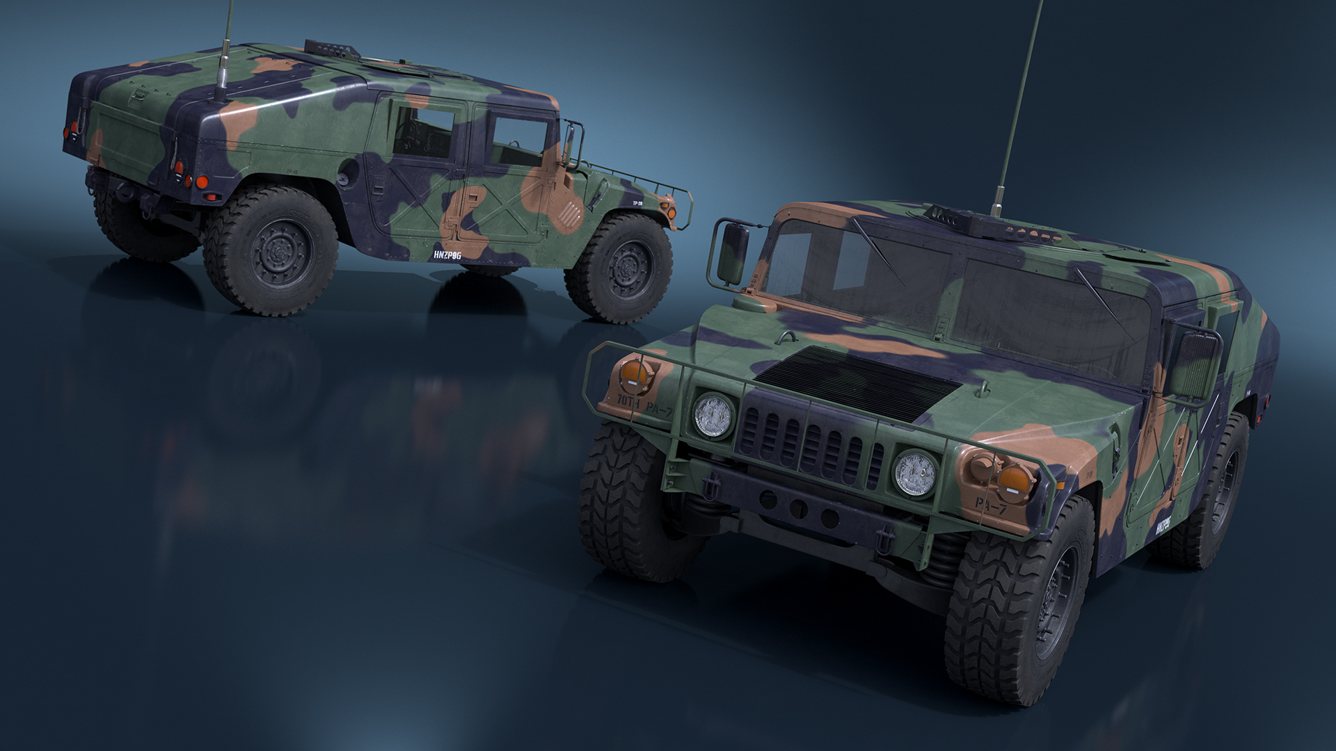 3D model Military Off Road Utility Vehicle Humvee