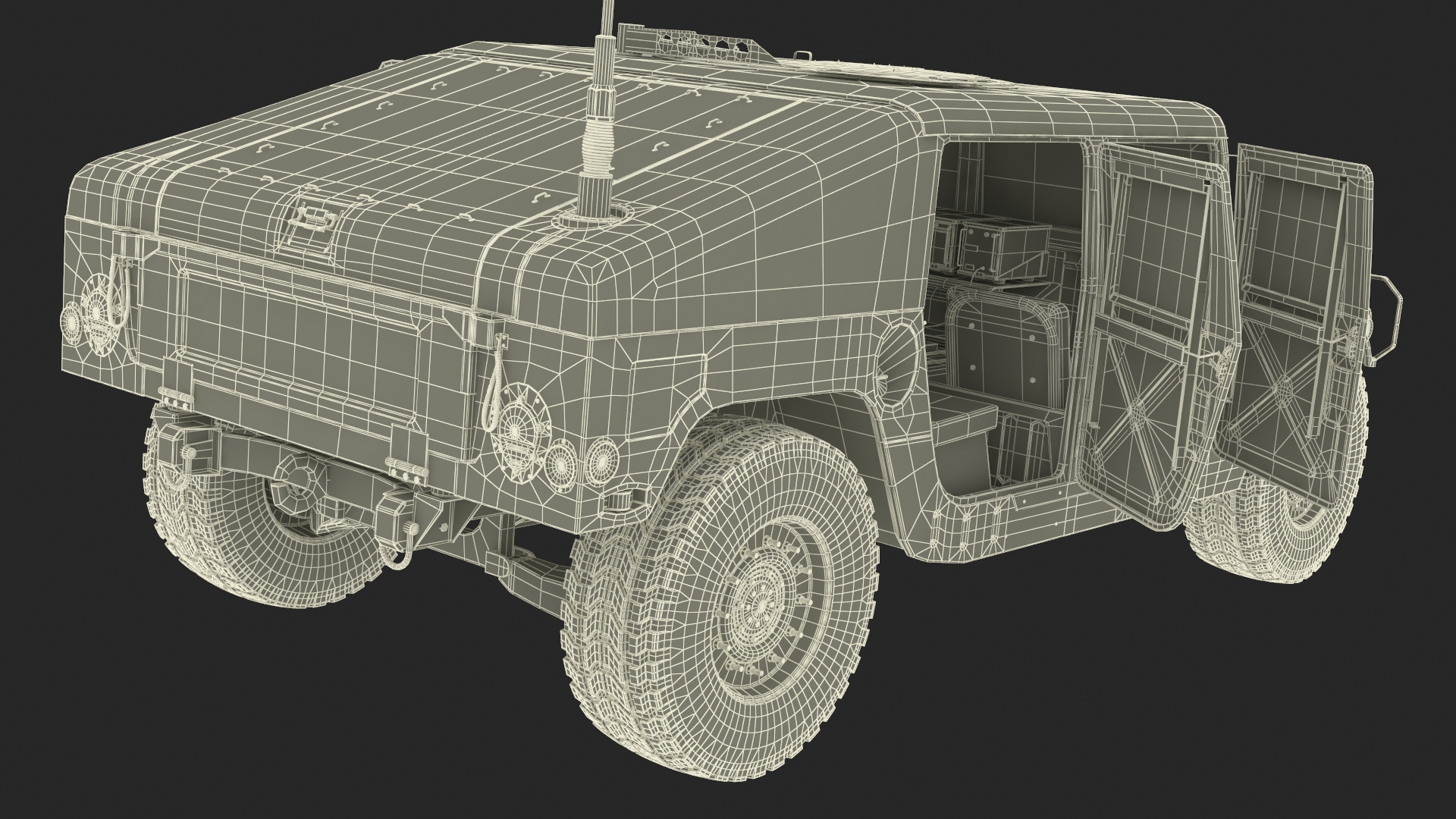 3D model Military Off Road Utility Vehicle Humvee