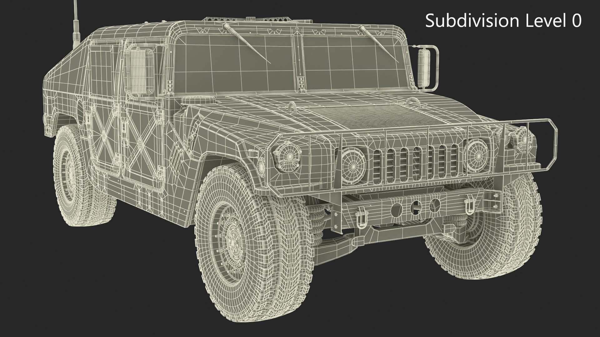3D model Military Off Road Utility Vehicle Humvee