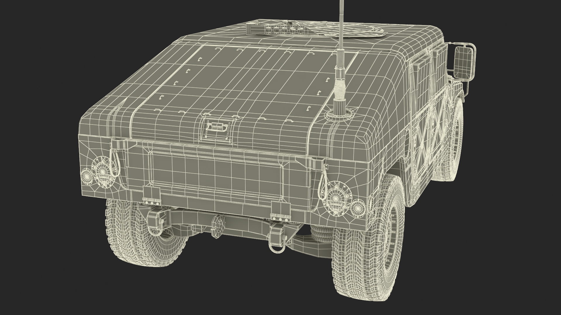 3D model Military Off Road Utility Vehicle Humvee