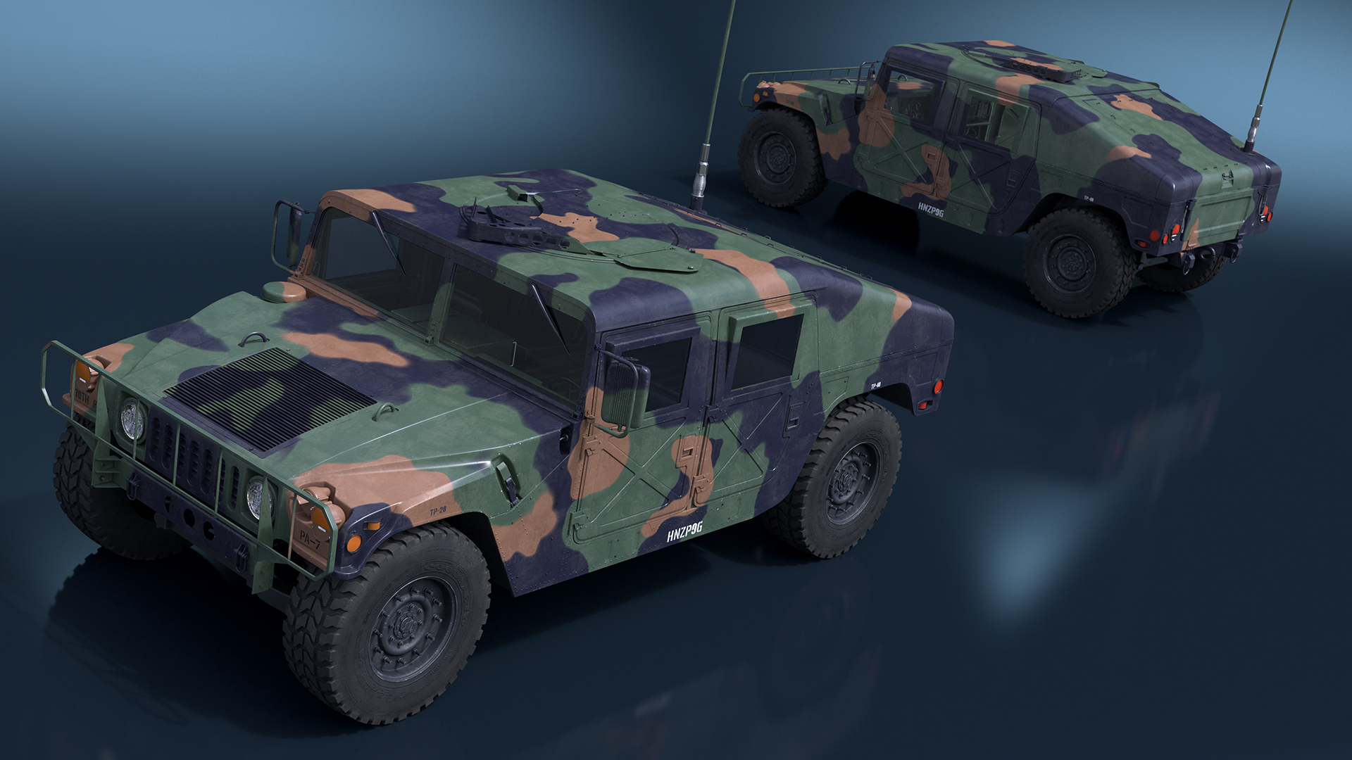 3D model Military Off Road Utility Vehicle Humvee
