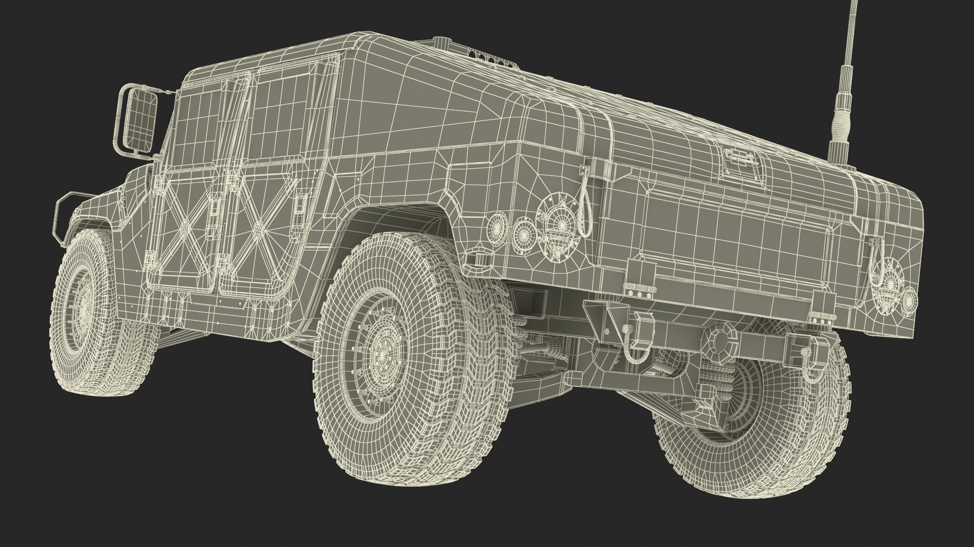 3D model Military Off Road Utility Vehicle Humvee