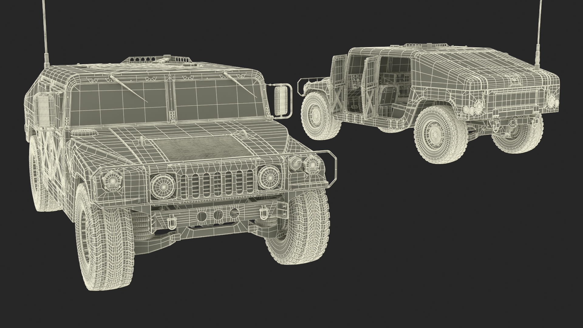 3D model Military Off Road Utility Vehicle Humvee