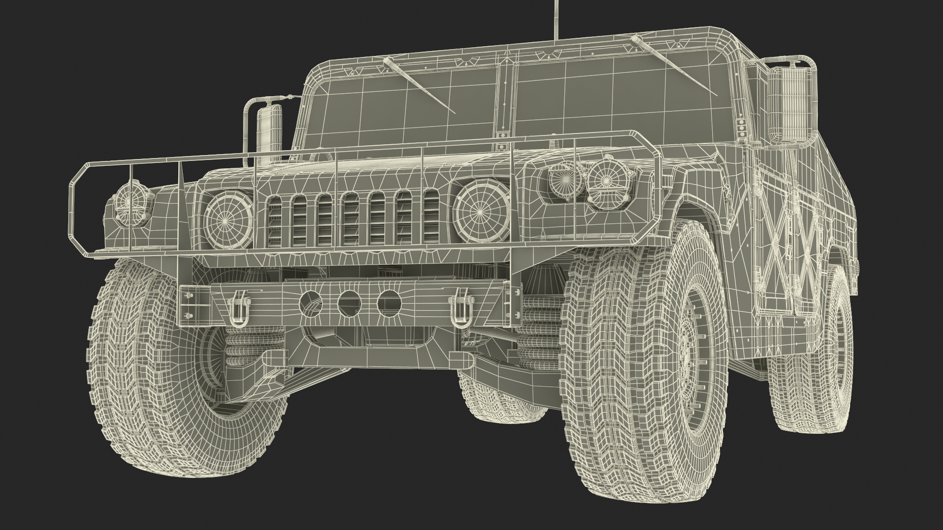 3D model Military Off Road Utility Vehicle Humvee