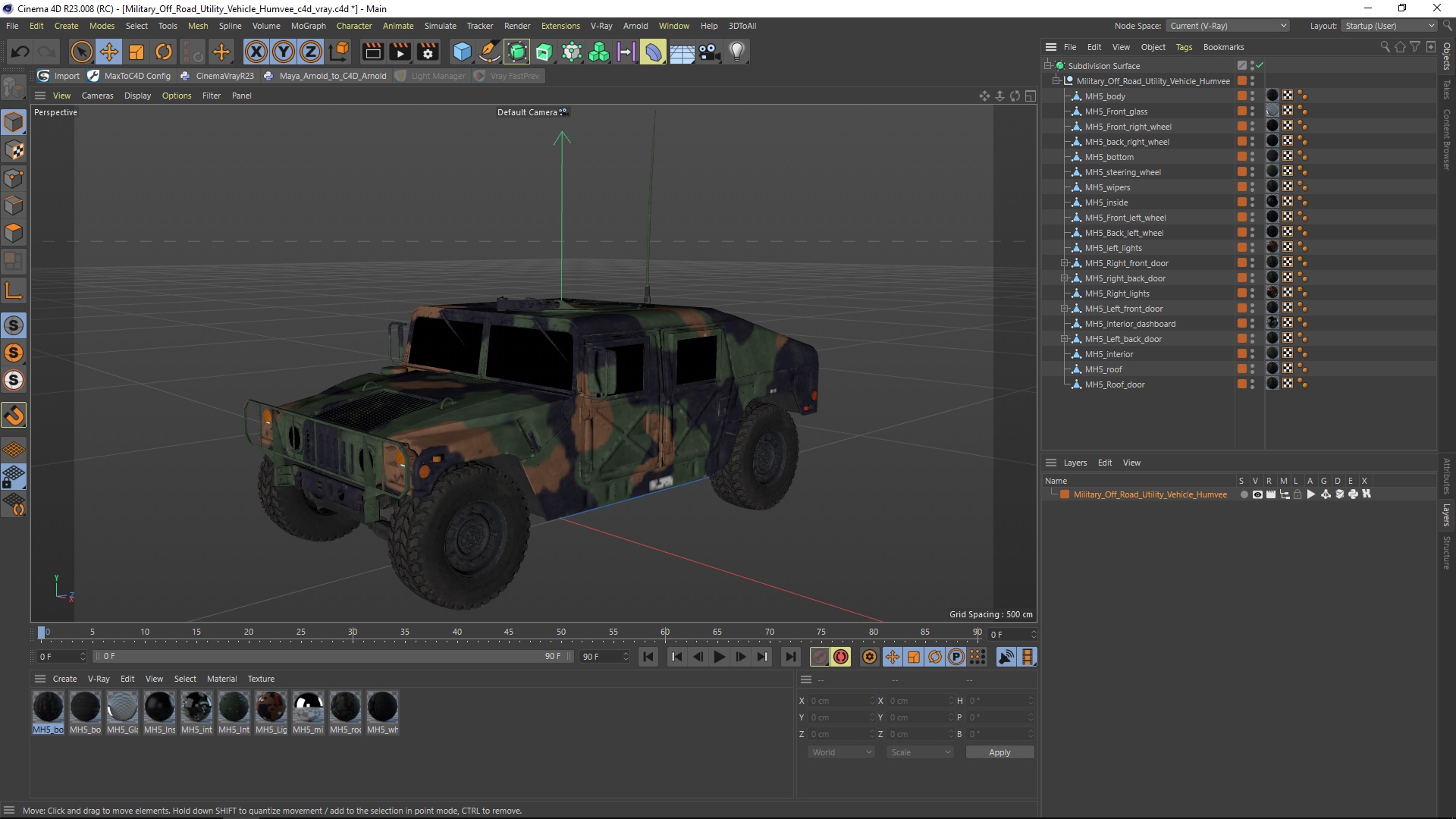 3D model Military Off Road Utility Vehicle Humvee