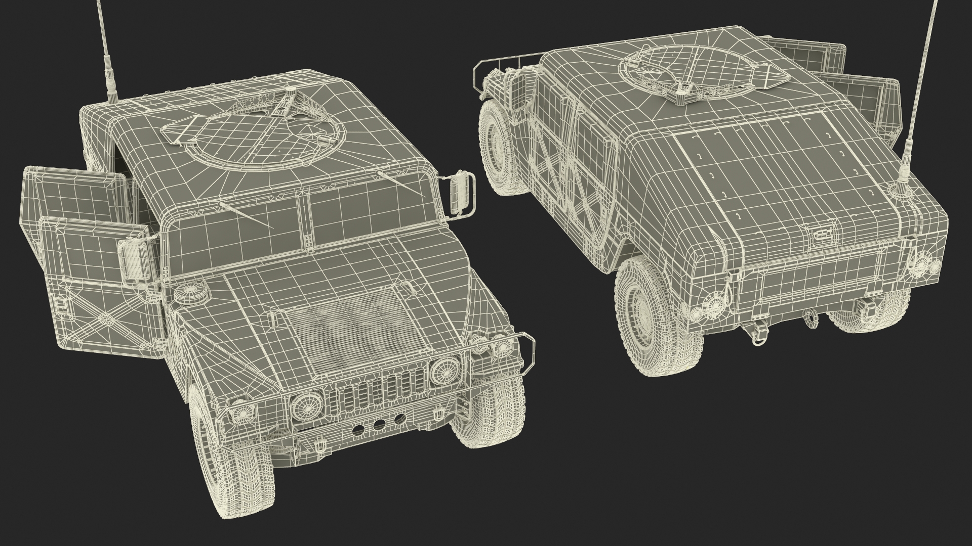 3D model Military Off Road Utility Vehicle Humvee