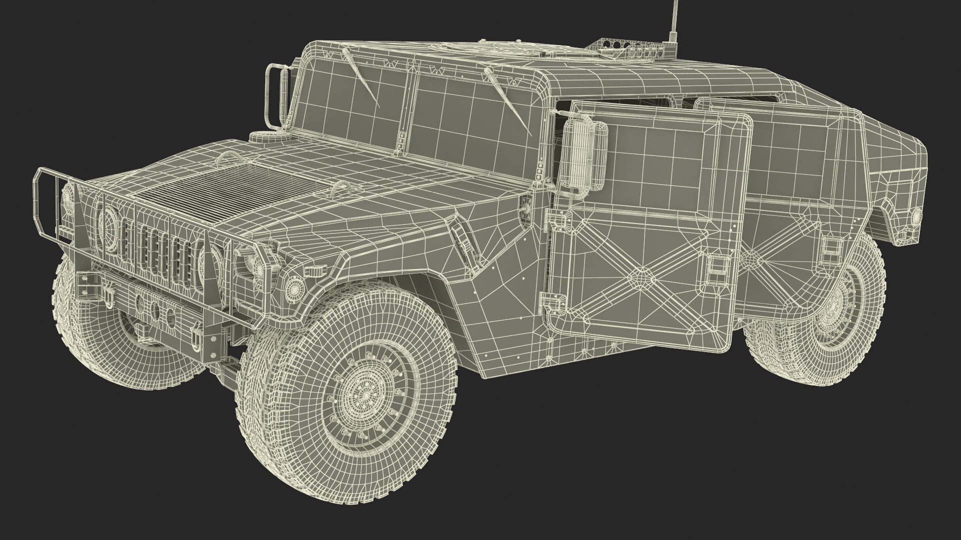 3D model Military Off Road Utility Vehicle Humvee
