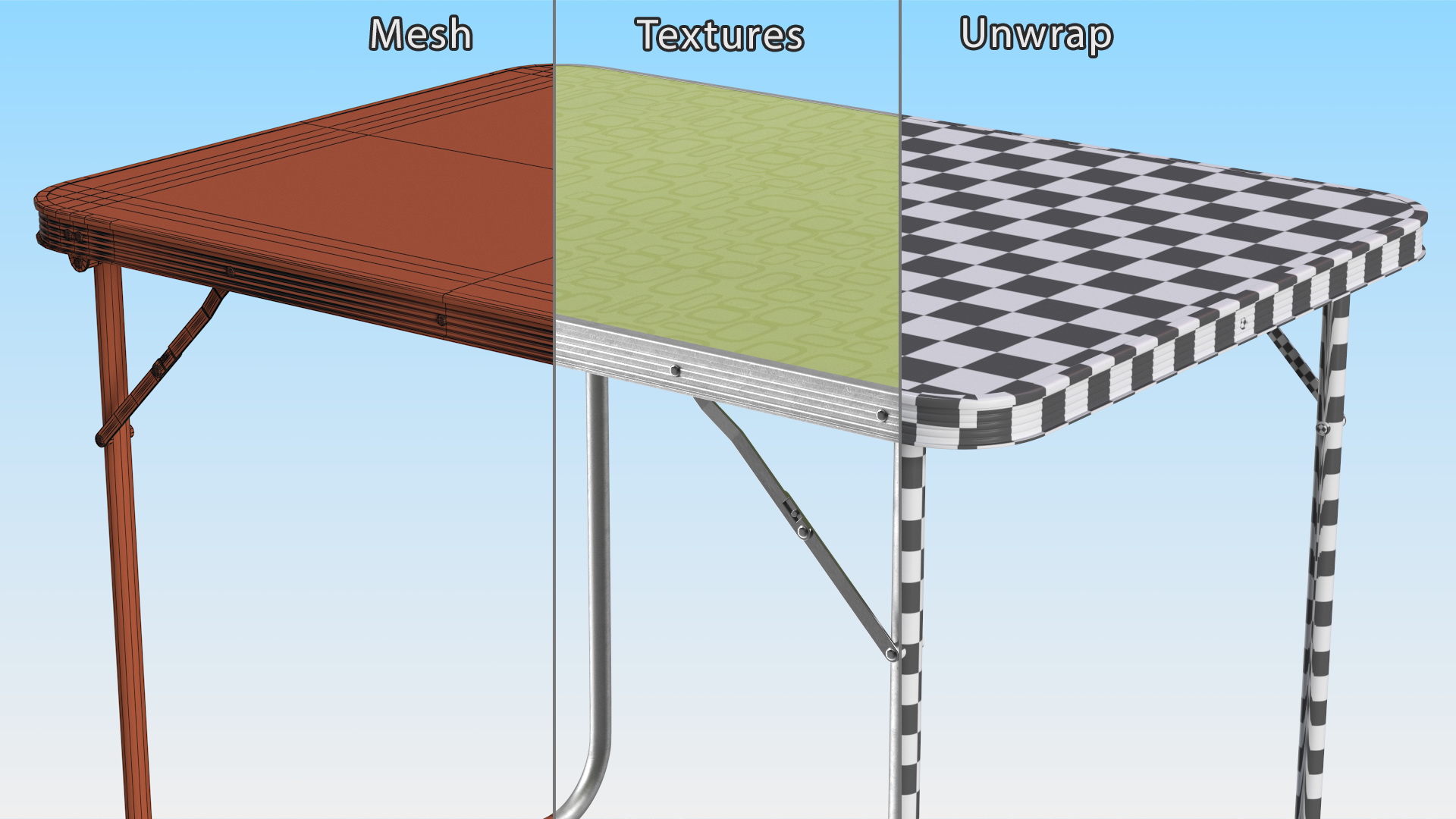 3D Folding Camping Table