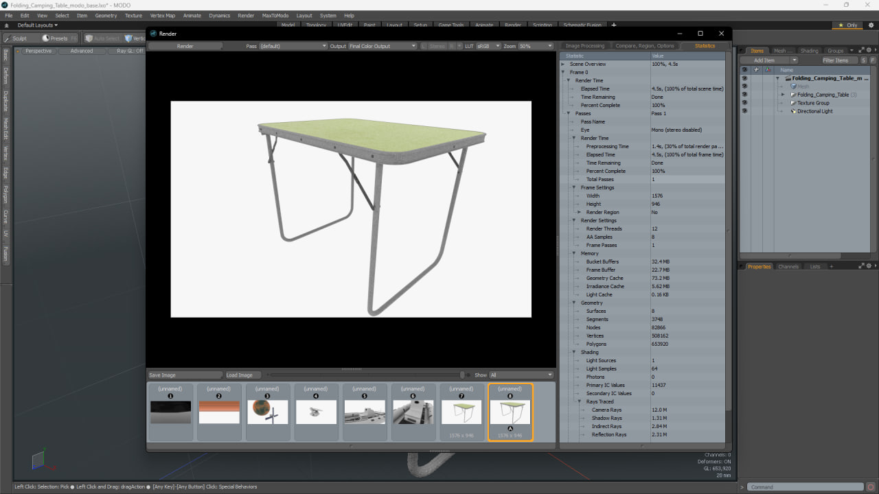 3D Folding Camping Table
