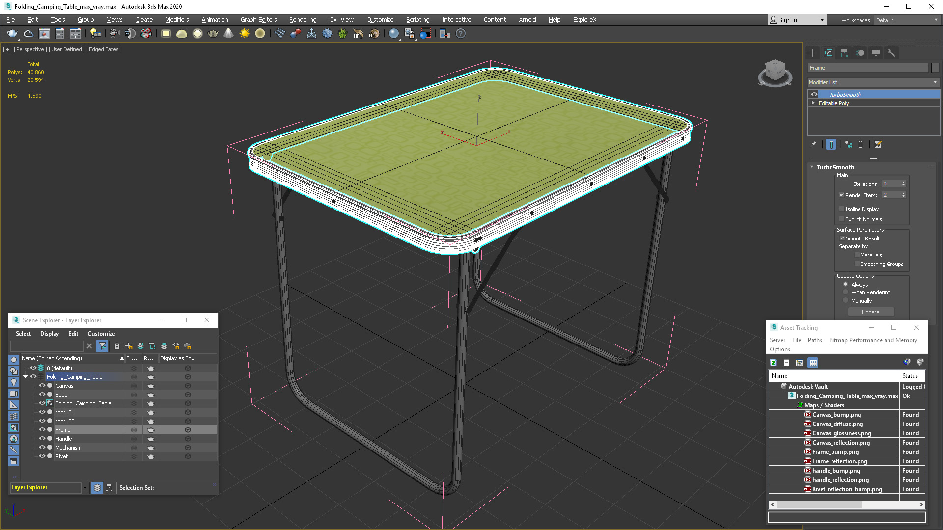 3D Folding Camping Table