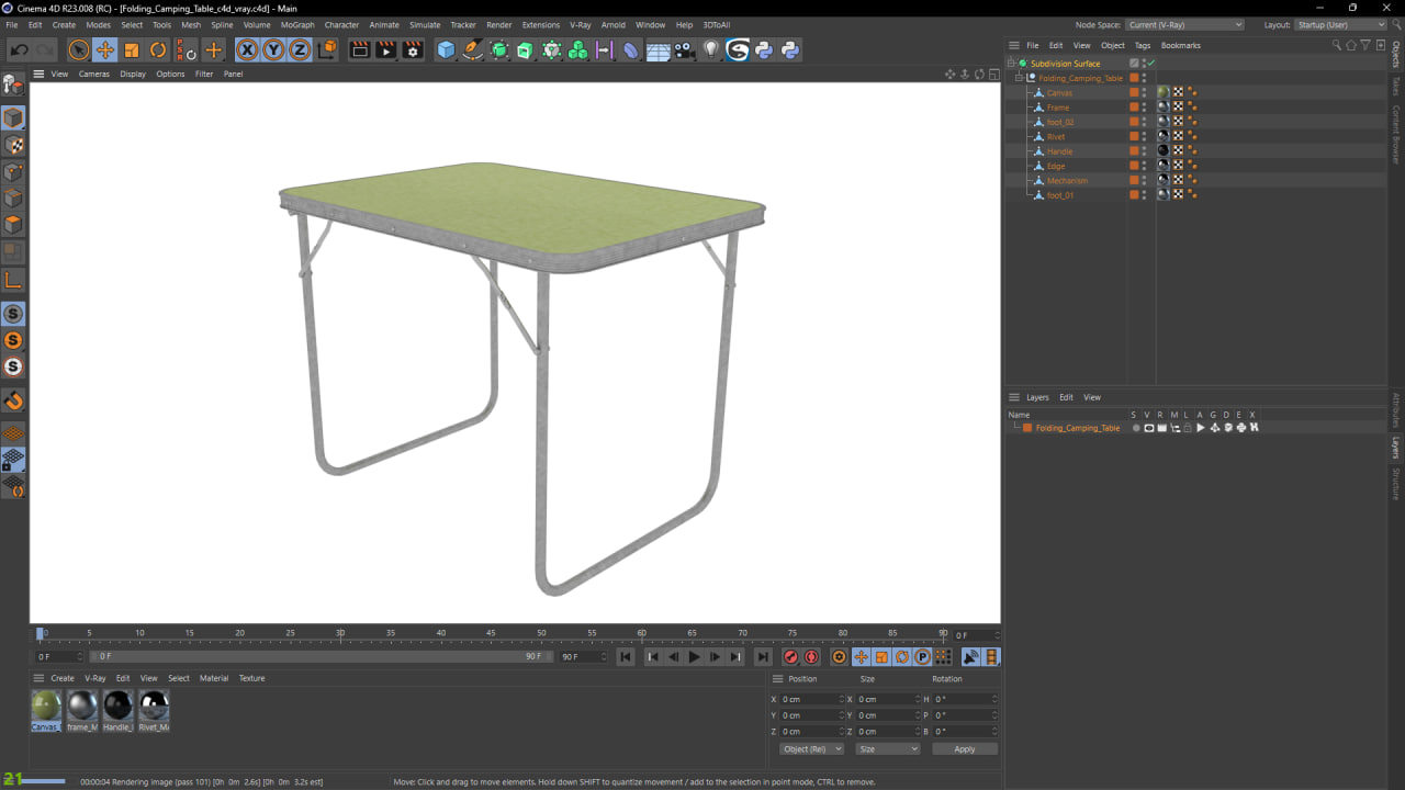 3D Folding Camping Table