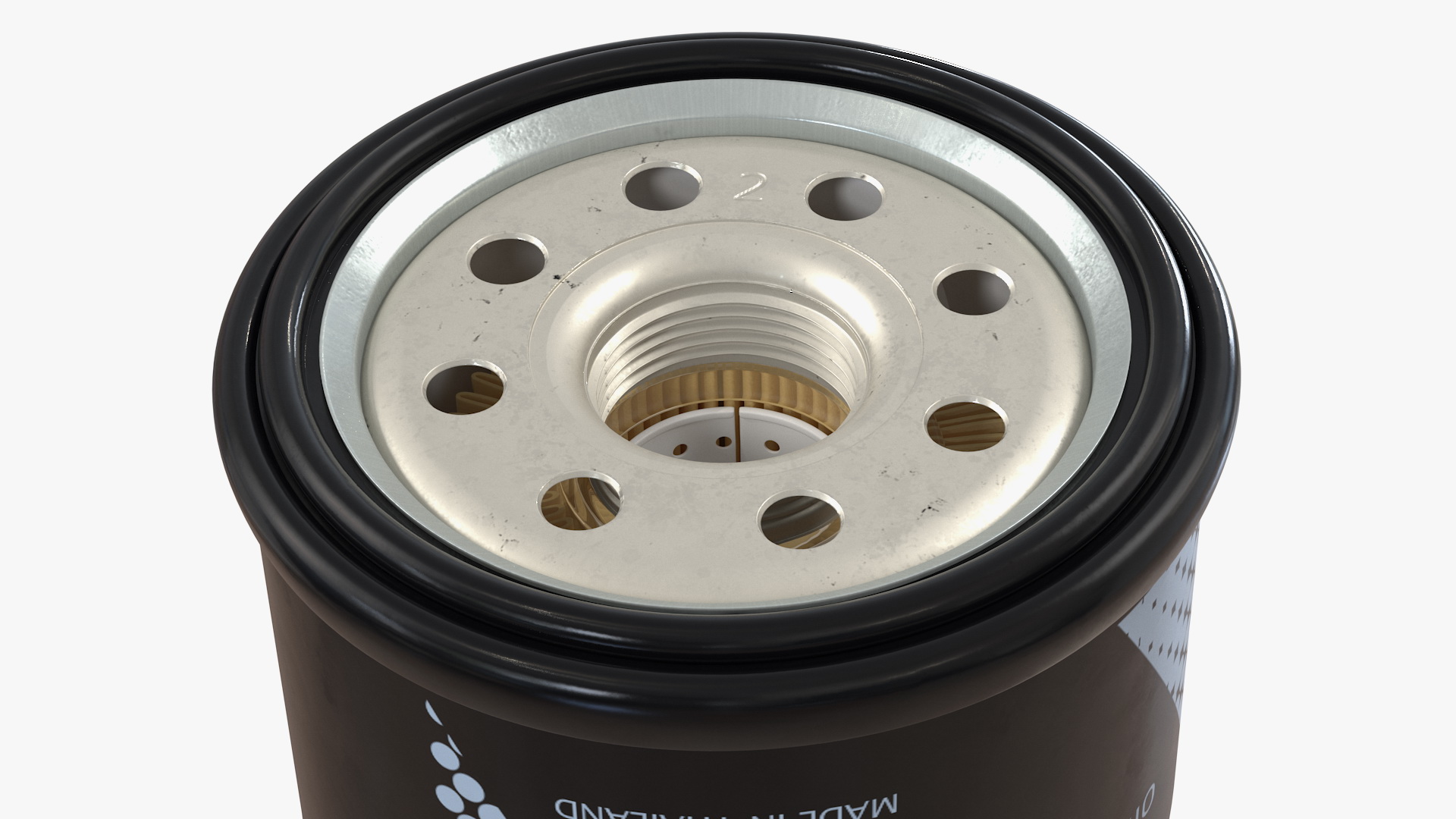 3D Oil Filter with Filtering Element model