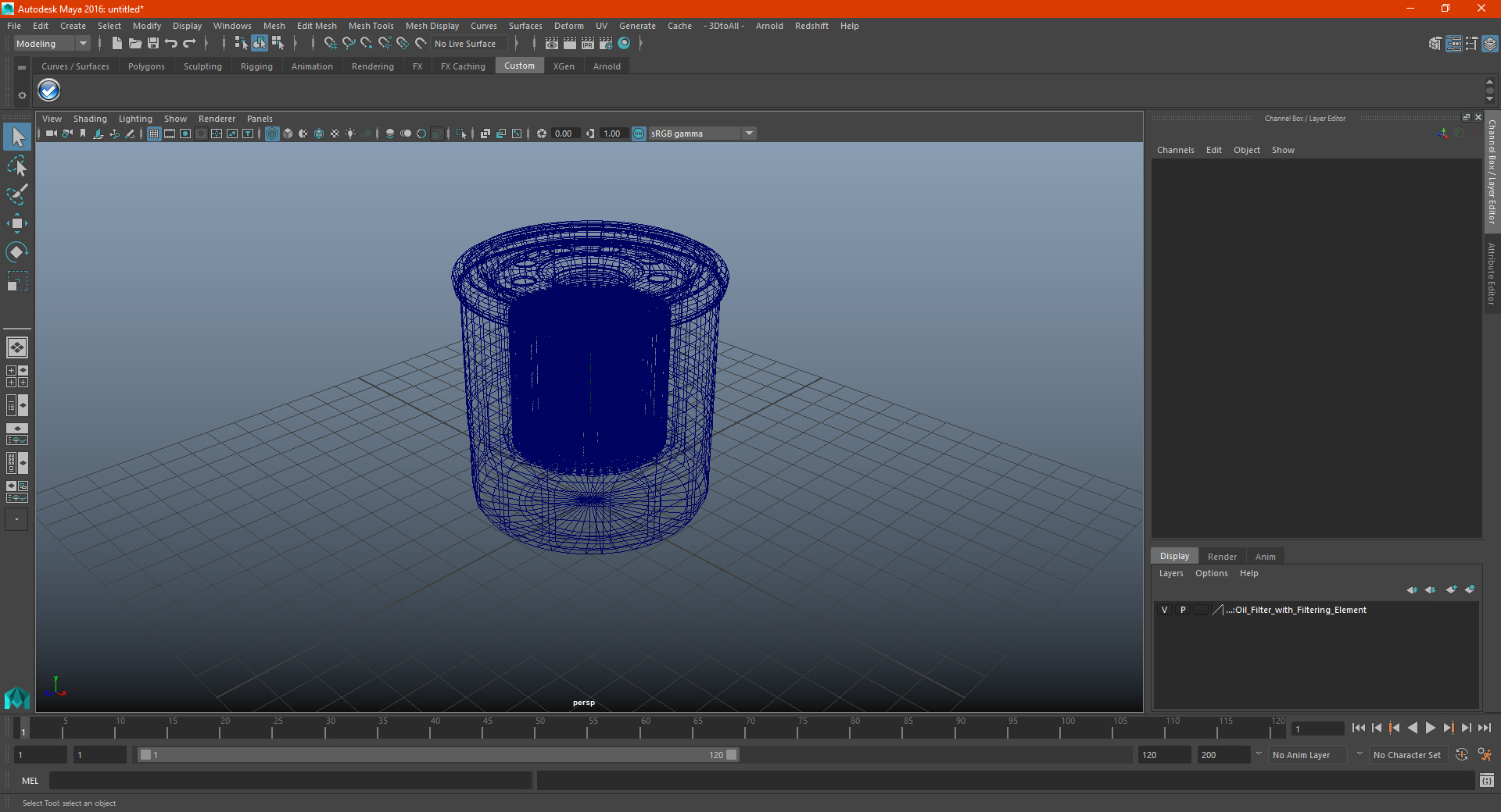 3D Oil Filter with Filtering Element model