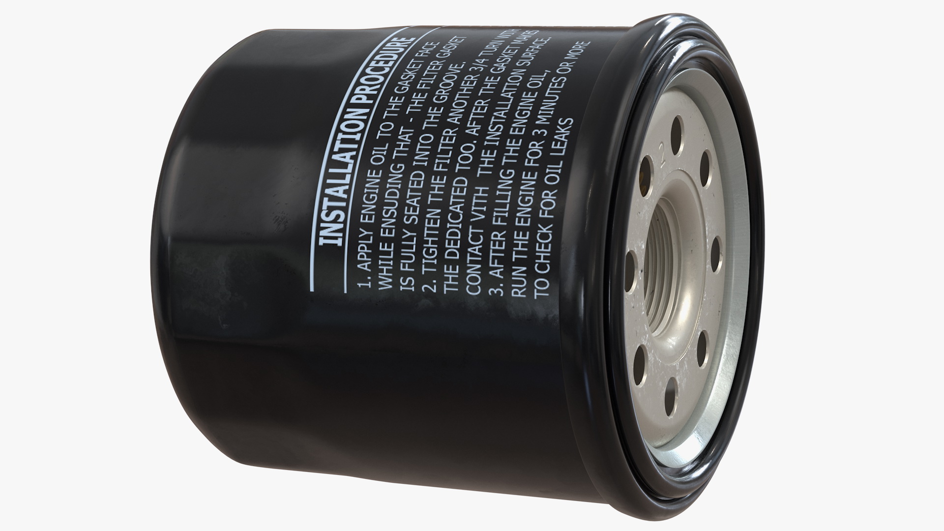 3D Oil Filter with Filtering Element model