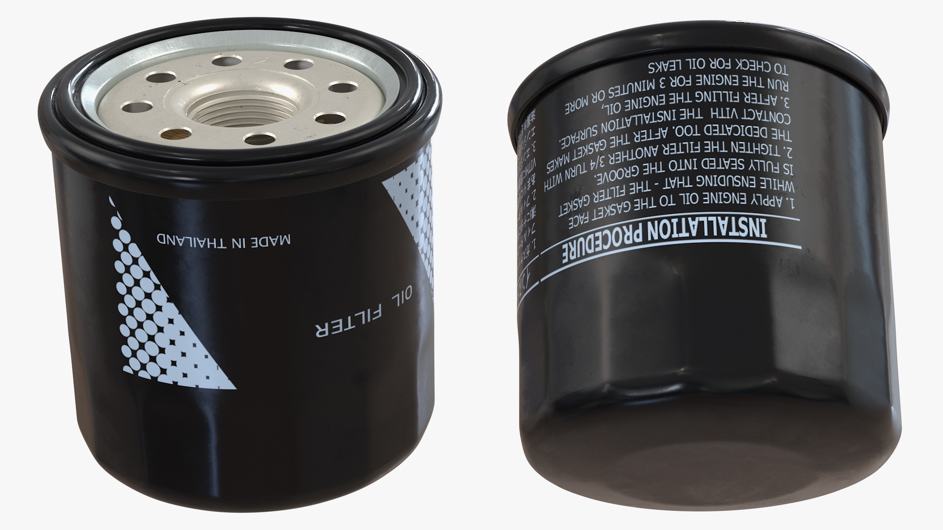 3D Oil Filter with Filtering Element model