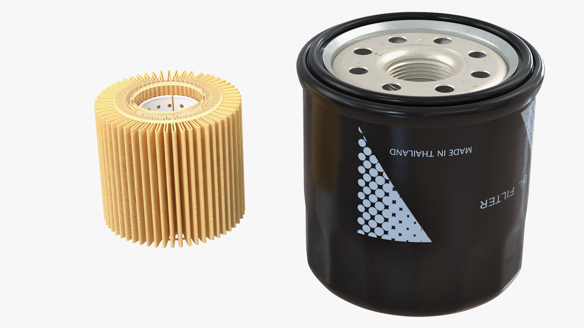 3D Oil Filter with Filtering Element model