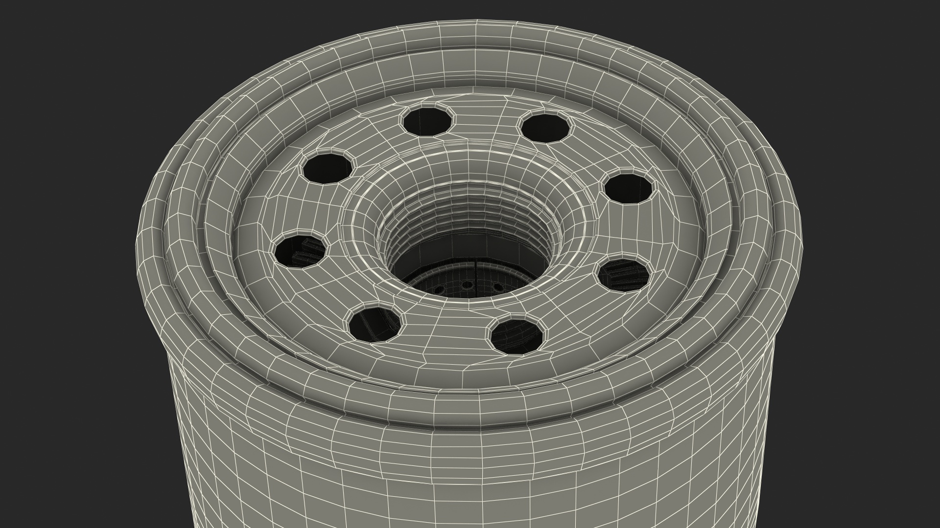 3D Oil Filter with Filtering Element model