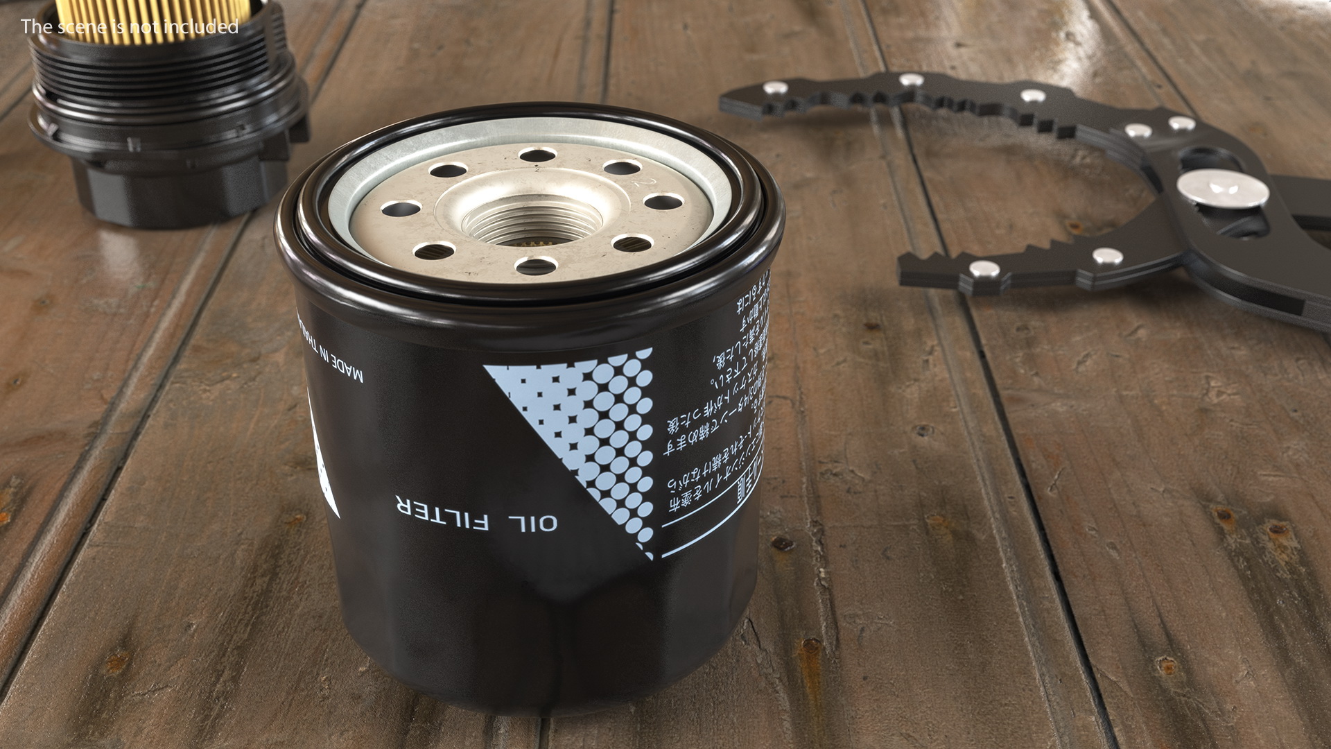 3D Oil Filter with Filtering Element model