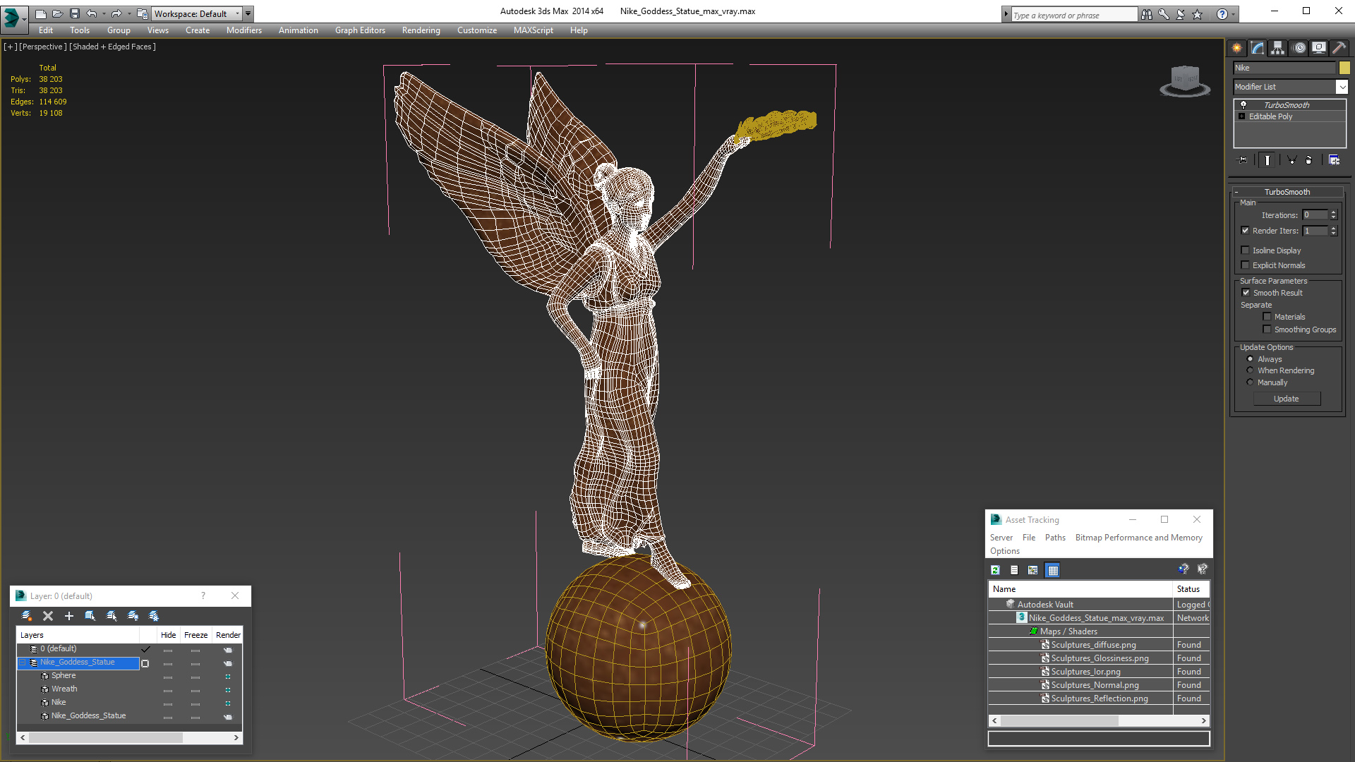 Nike Goddess Statue for 3D Print 3D