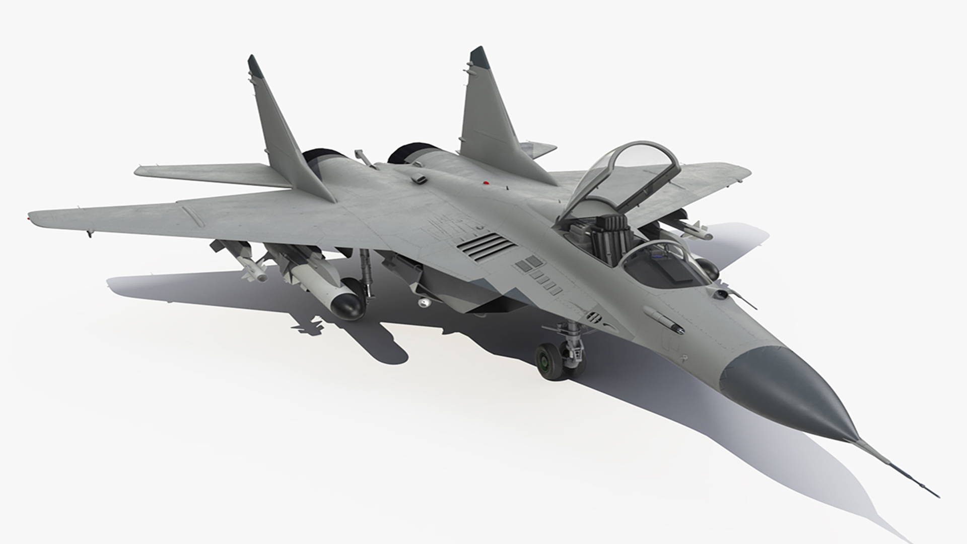 3D MiG 29 Fighter Aircraft with Armament Rigged for Maya model