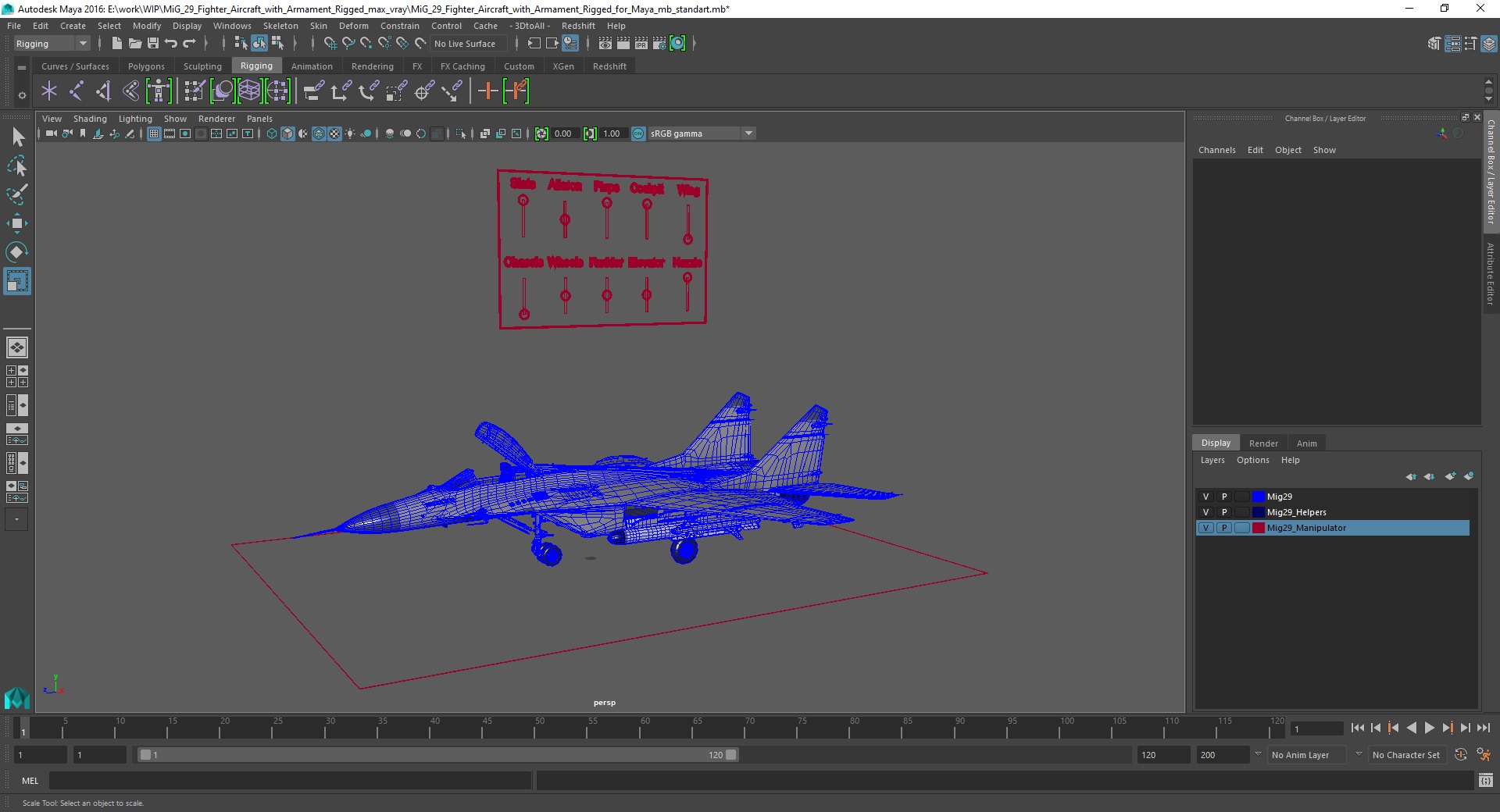 3D MiG 29 Fighter Aircraft with Armament Rigged for Maya model