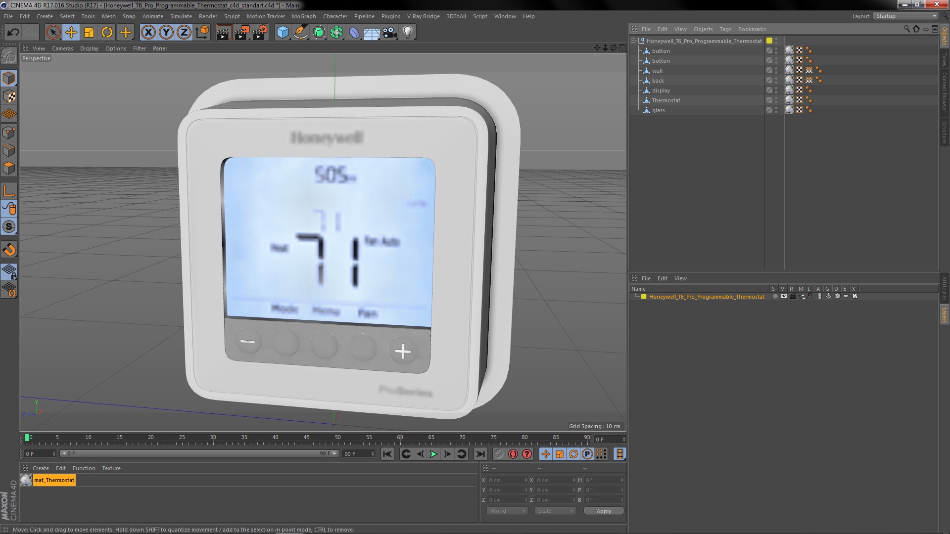 3D model Honeywell T6 Pro Programmable Thermostat