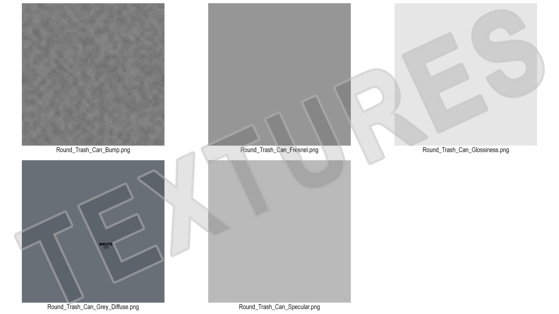 Brute Round Commercial Trash Can Grey 3D