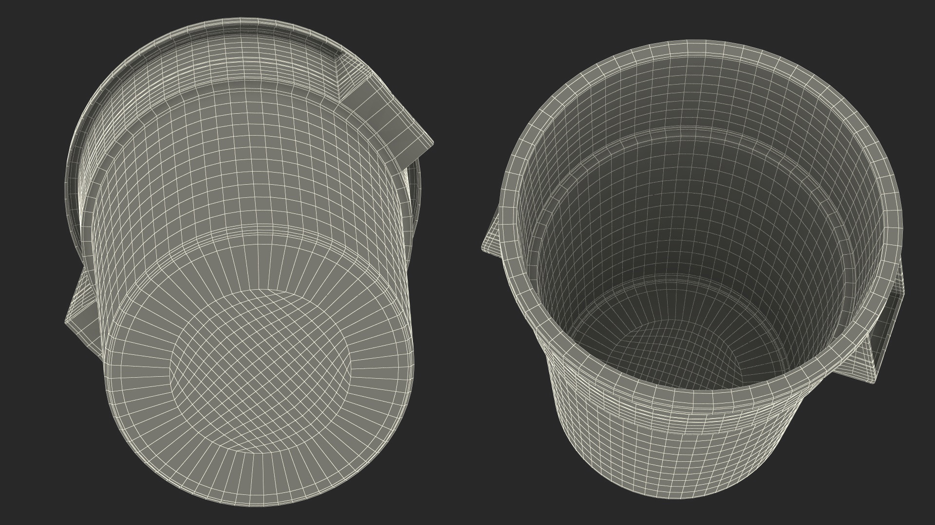 Brute Round Commercial Trash Can Grey 3D