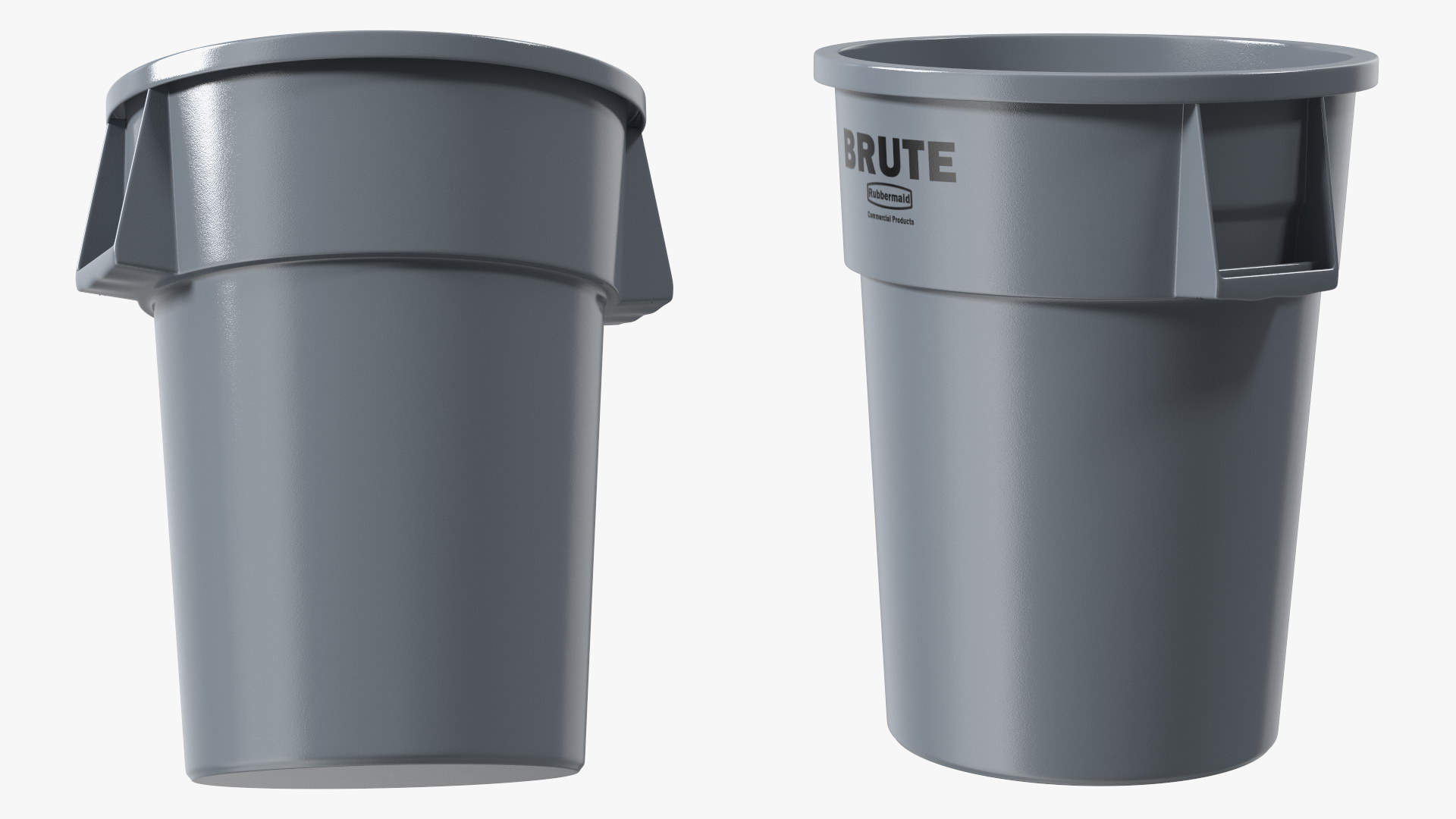 Brute Round Commercial Trash Can Grey 3D