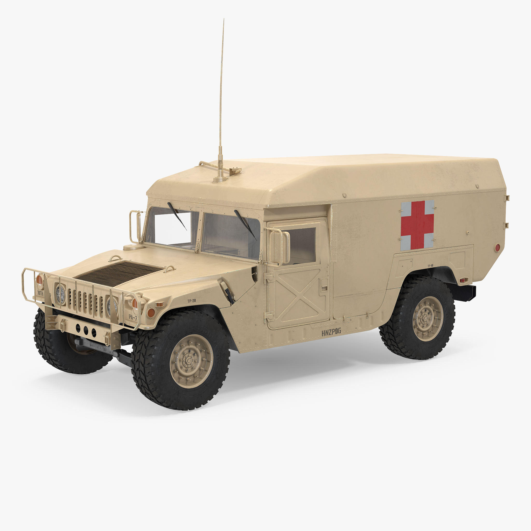 Ambulance HMMWV m996 3D Model, view 7