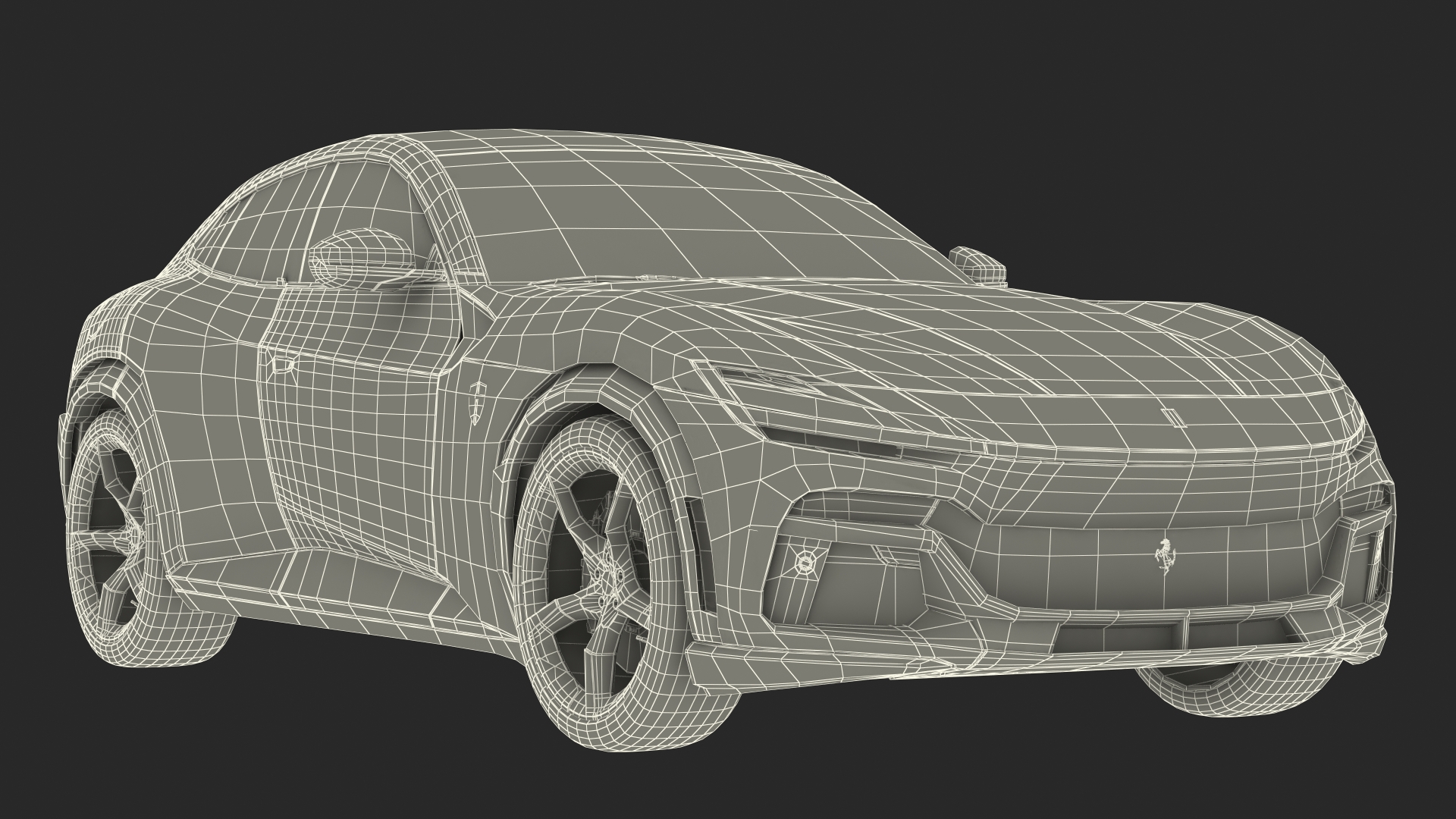 3D 2023 Blue Ferrari Purosangue SUV Simple Interior model