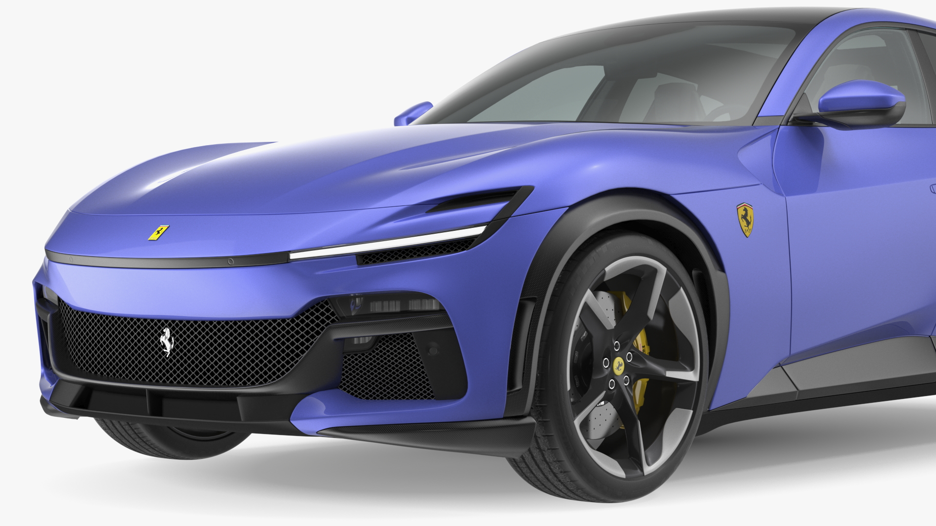 3D 2023 Blue Ferrari Purosangue SUV Simple Interior model