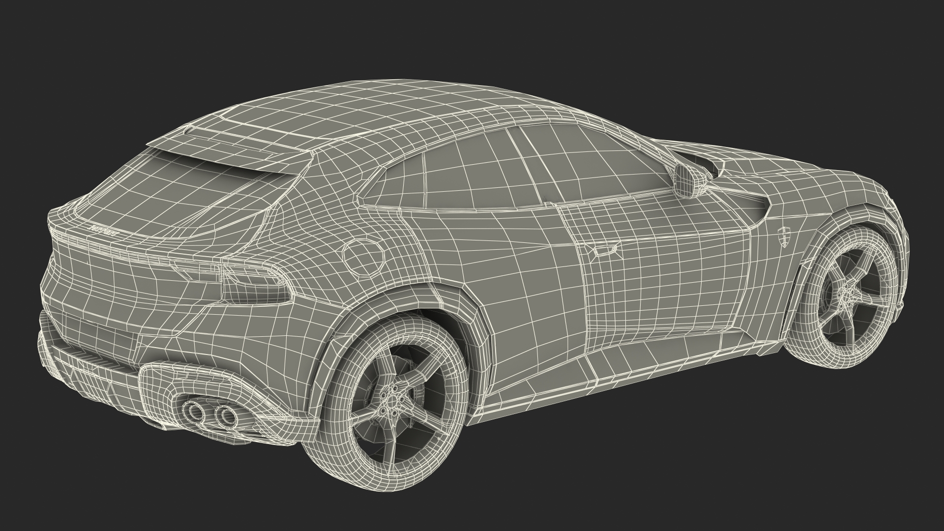 3D 2023 Blue Ferrari Purosangue SUV Simple Interior model