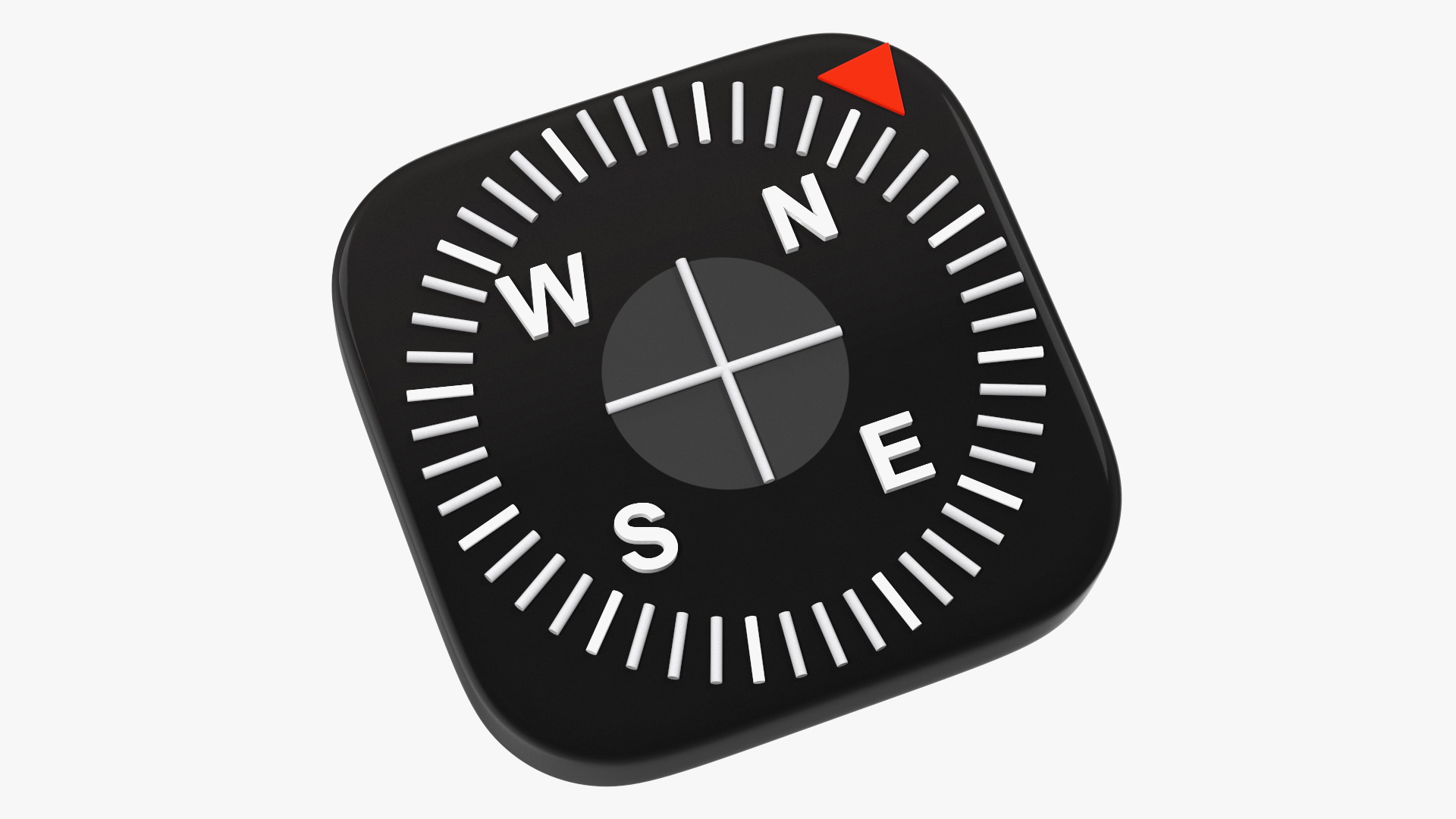 3D iPhone iOS Compass Icon model