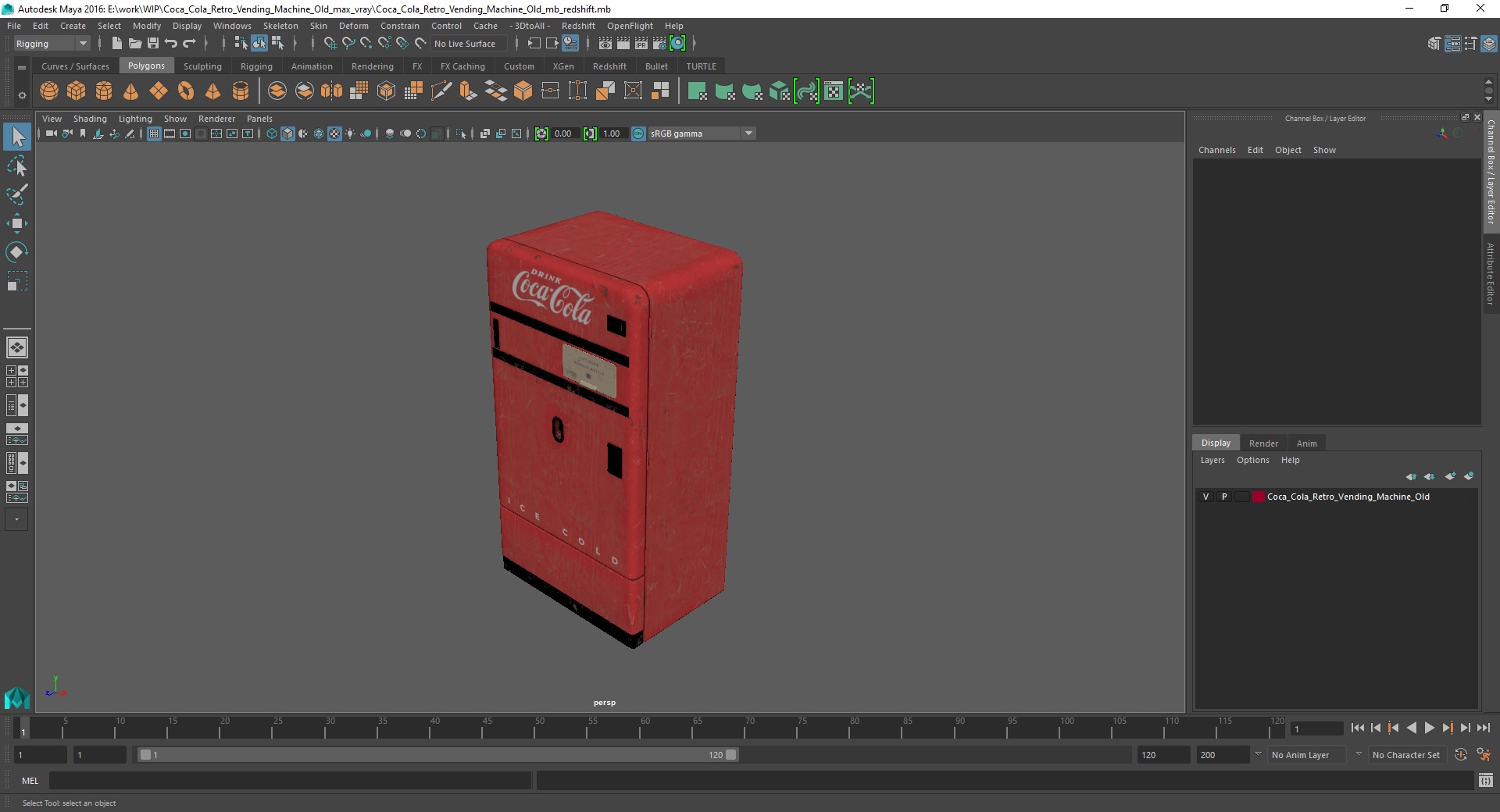 3D model Coca Cola Retro Vending Machine Old