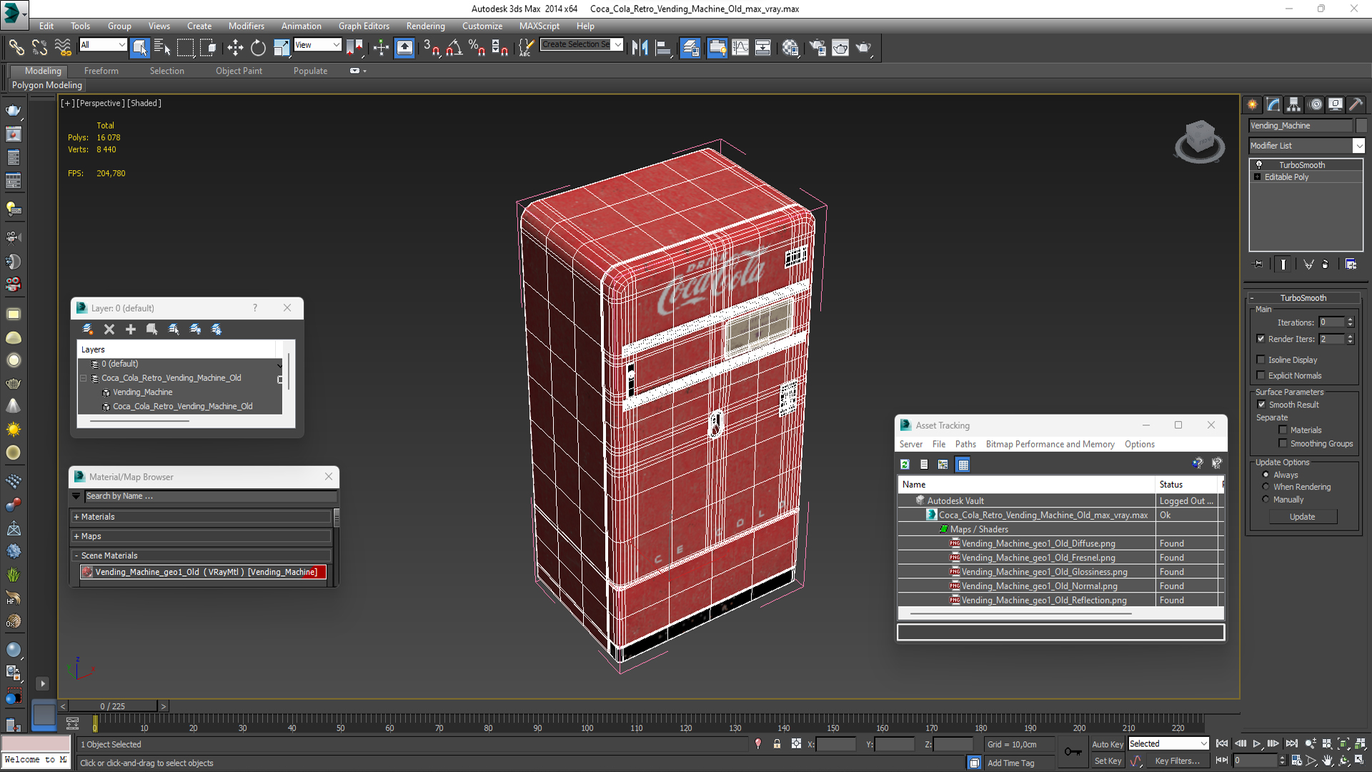 3D model Coca Cola Retro Vending Machine Old