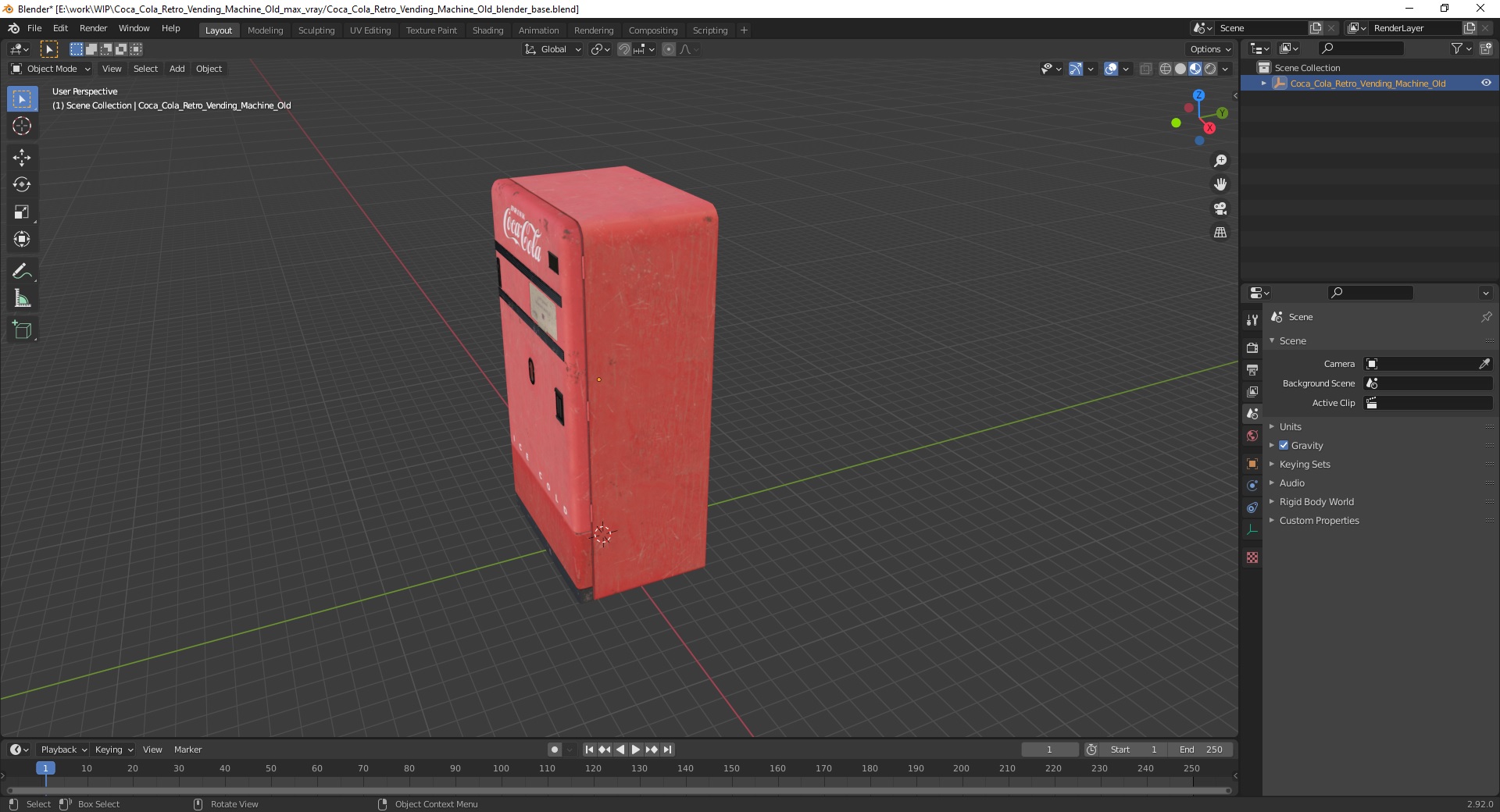 3D model Coca Cola Retro Vending Machine Old