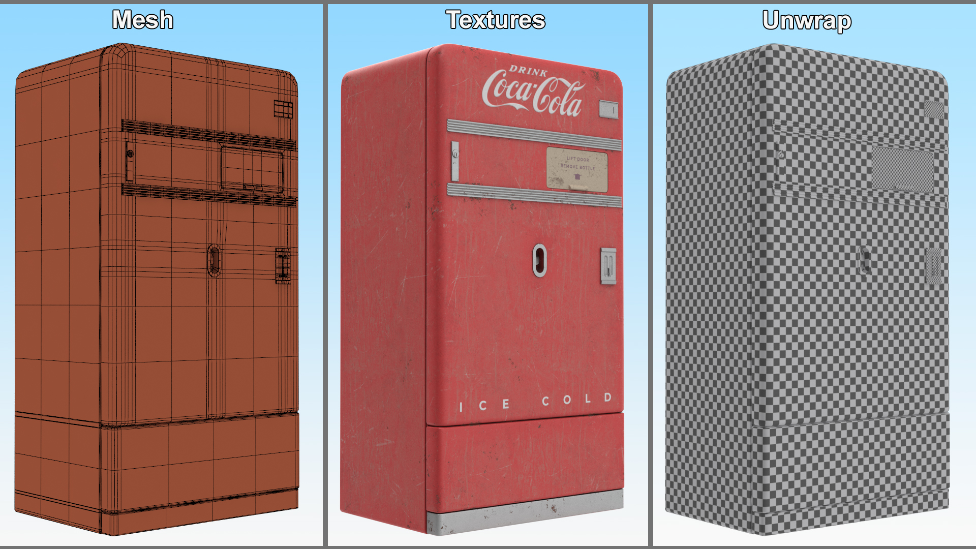 3D model Coca Cola Retro Vending Machine Old
