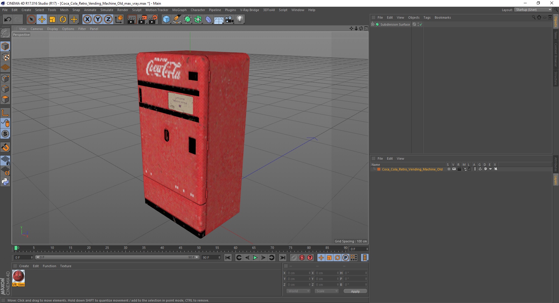 3D model Coca Cola Retro Vending Machine Old