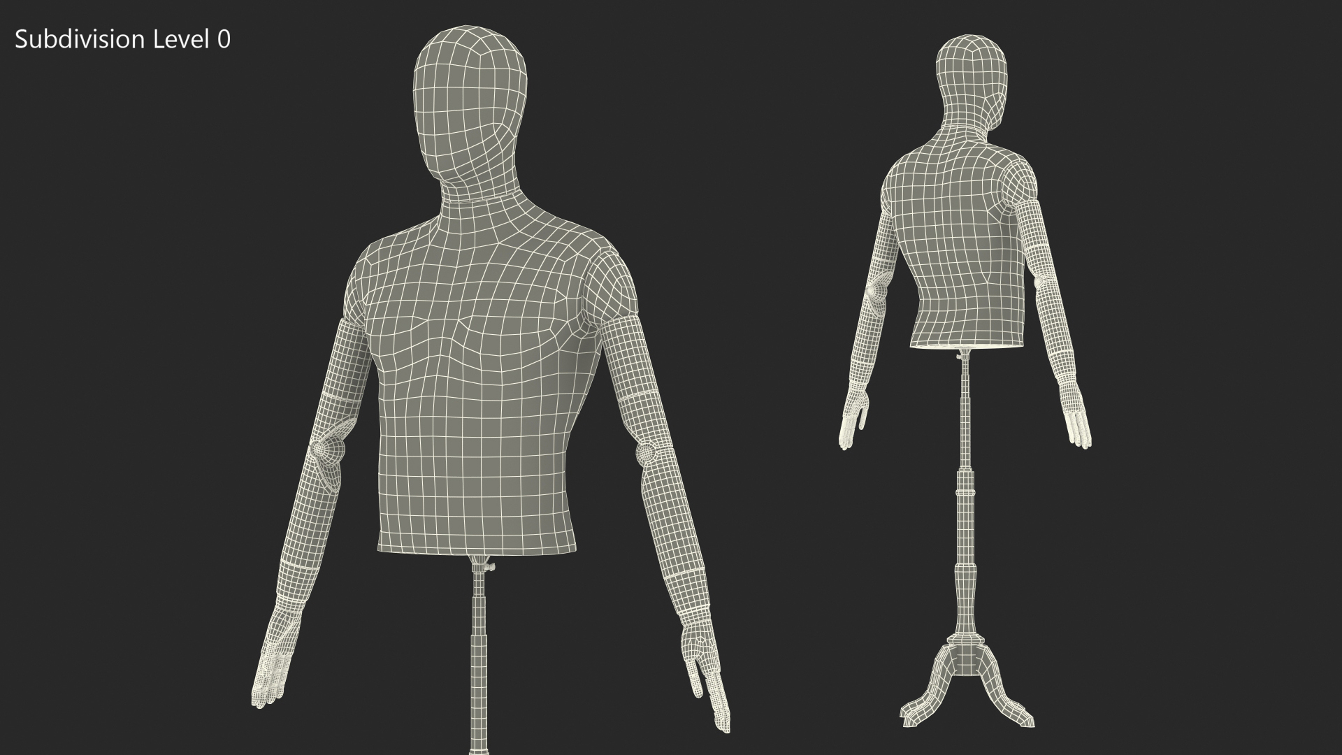 3D Male Flexible Half Body Mannequin Torso with Wooden Base