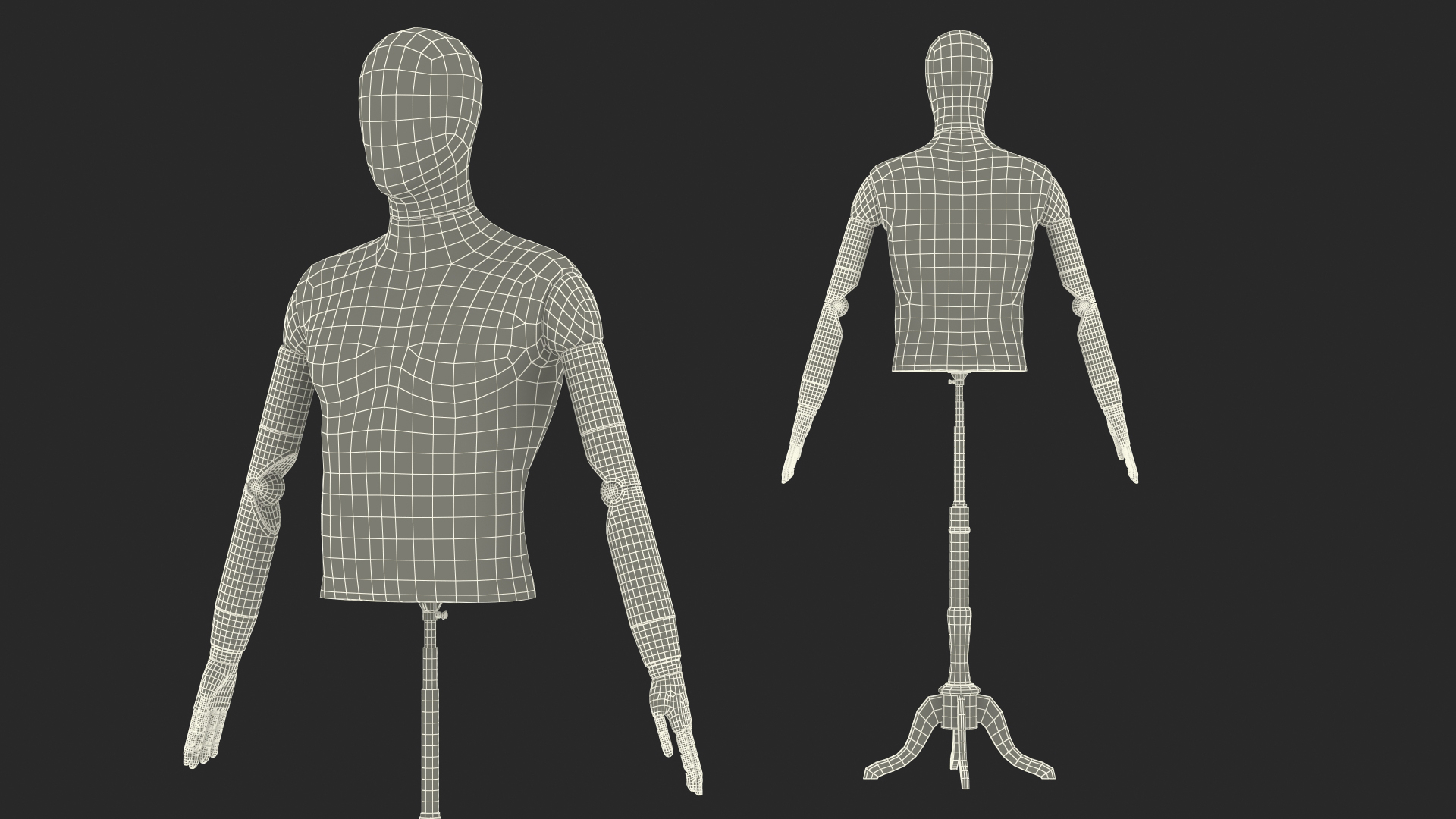 3D Male Flexible Half Body Mannequin Torso with Wooden Base