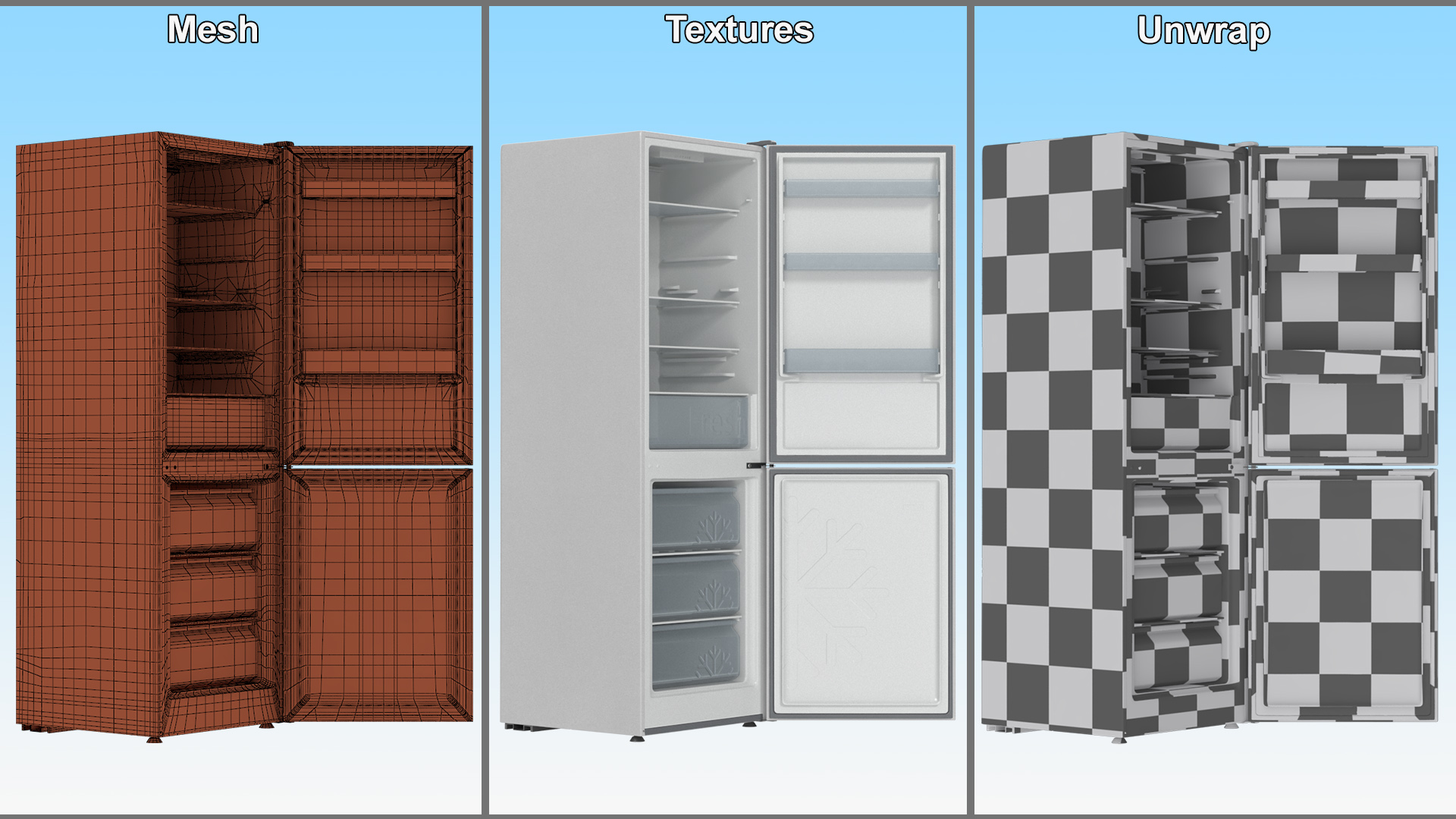 Fridge Candy CCRN 6180S Open Door White 3D model